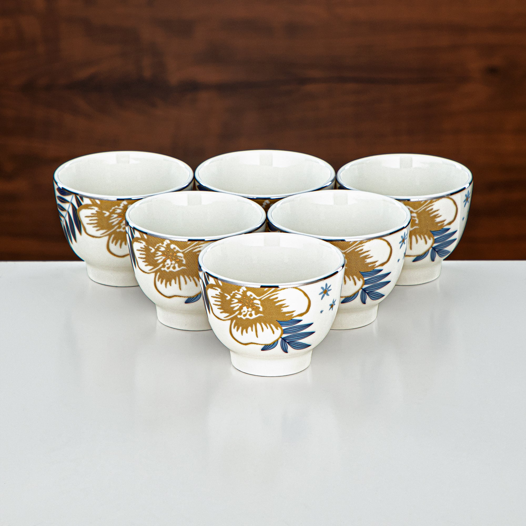 طقم شاي المرجان زجاج بوروسيليكات، ستانلس ستيل وخزف 18 قطعة (18PCS-12196-1) – مجموعة الشاي النباتية الزرقاء