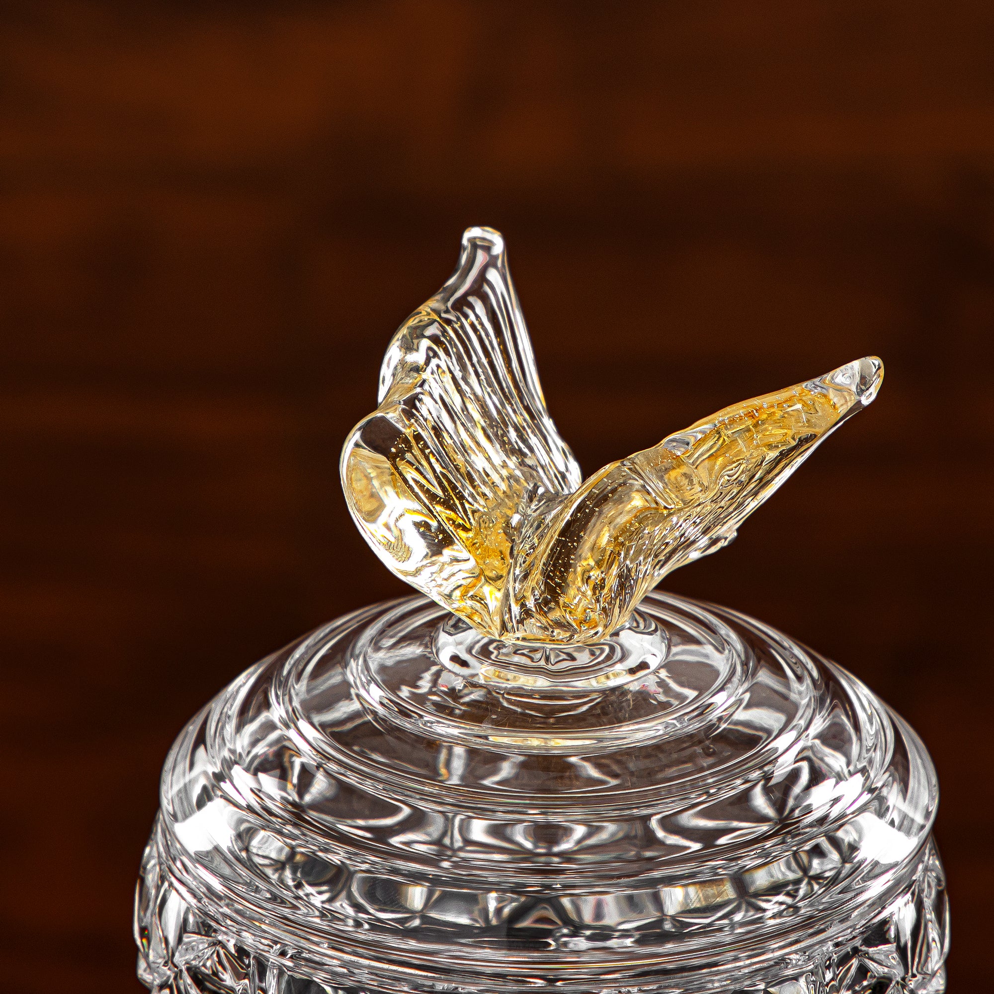 Almarjan Candy Bowl 11CM Glass Clear & Amber (41013-110L-BA) Elegant Hosting Pieces