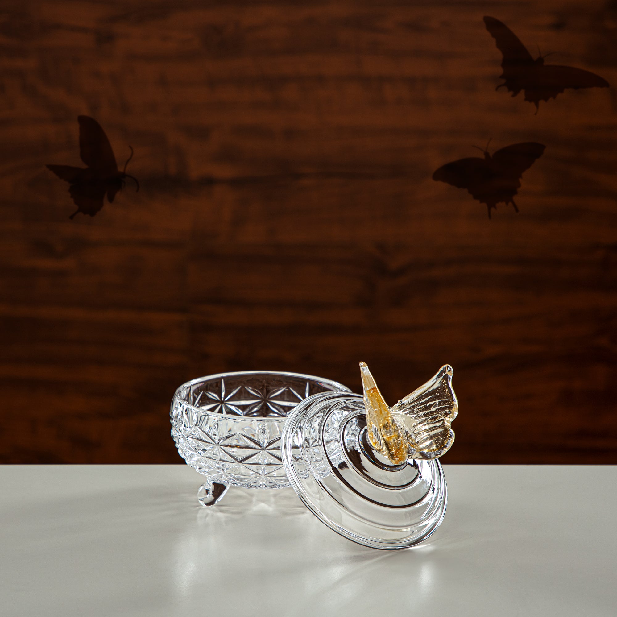Almarjan Candy Bowl 11CM Glass Clear & Amber (41013-110L-BA) Elegant Hosting Pieces