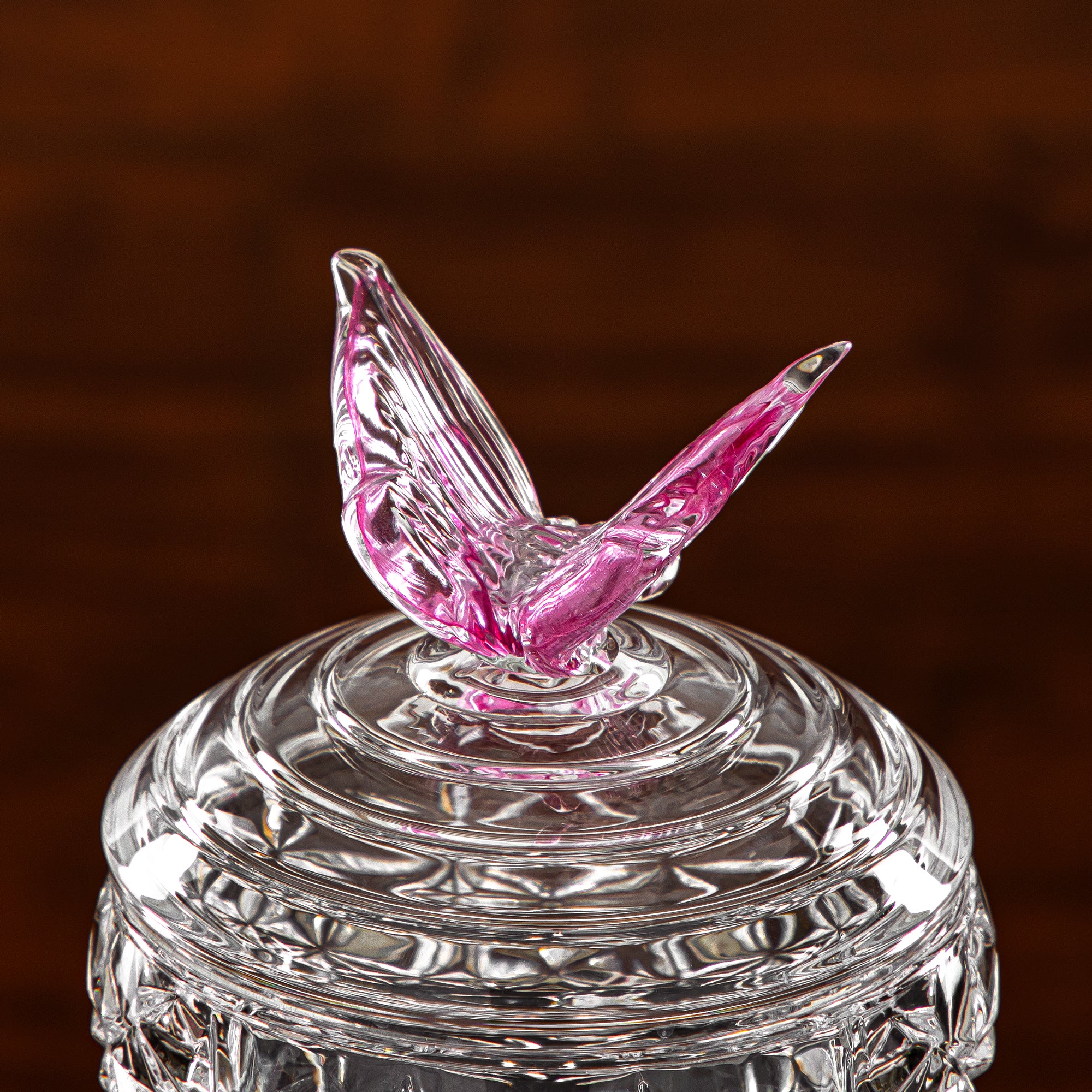 Almarjan Candy Bowl 11CM Glass Clear & Pink (41013-110L-BG) Elegant Hosting Pieces