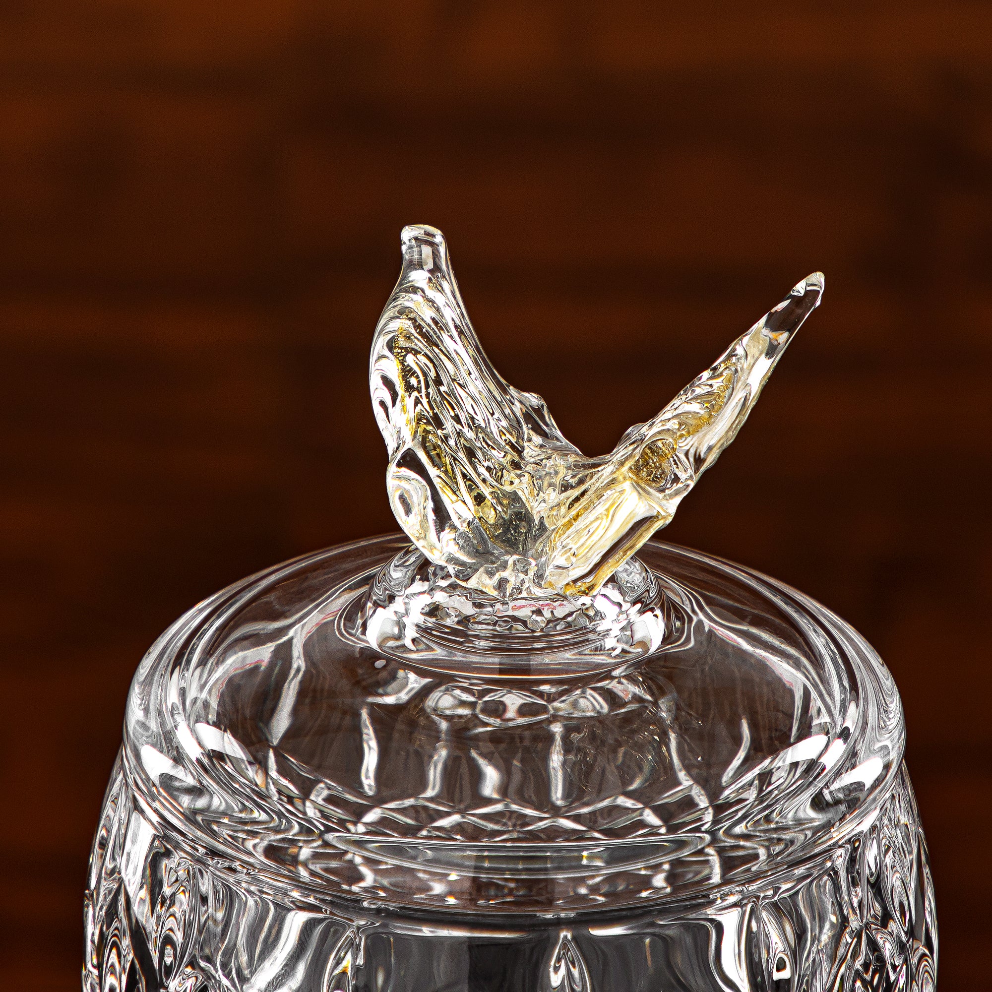 Almarjan Candy Bowl 11CM Glass Clear & Amber (41244-275-BA) Elegant Hosting Pieces