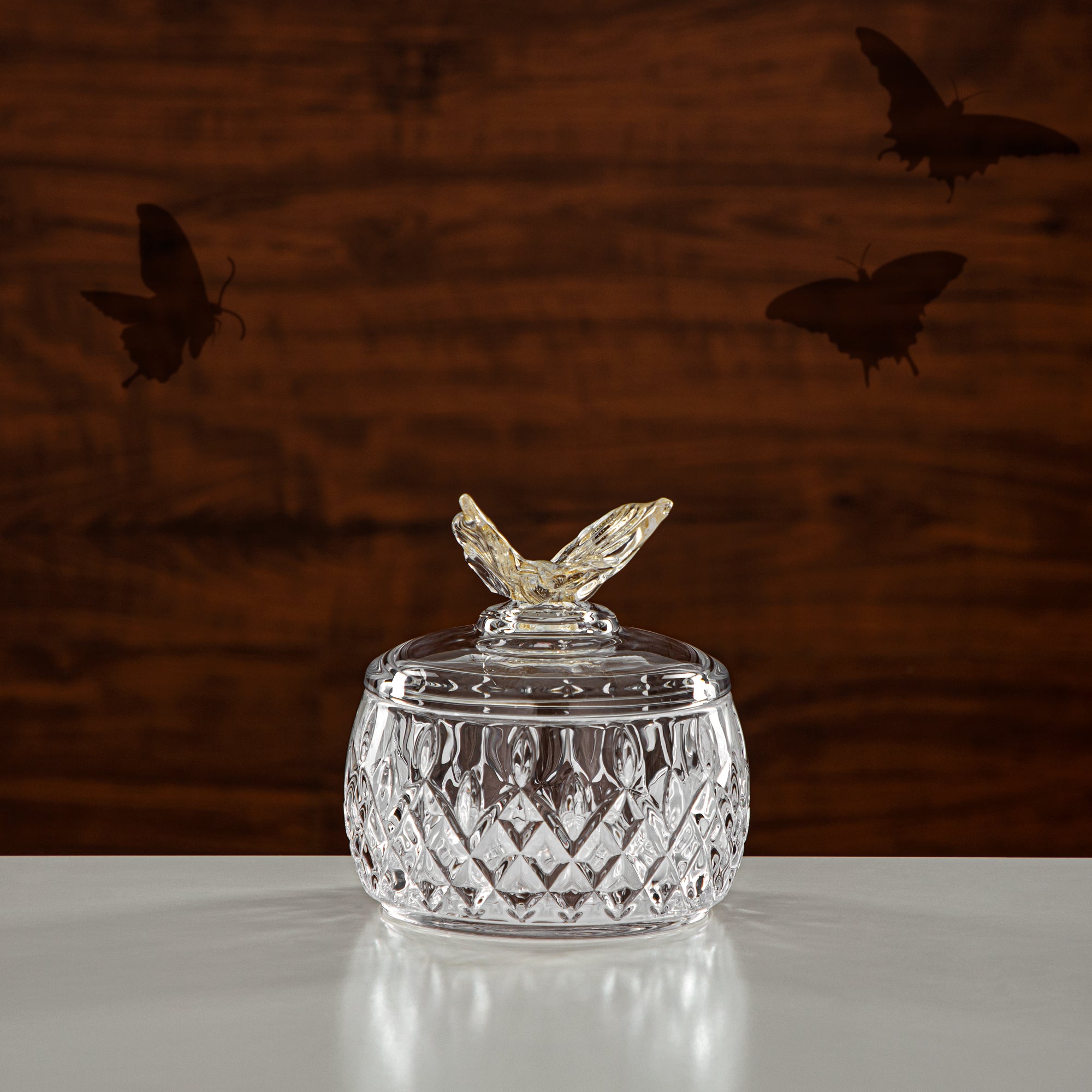 Almarjan Candy Bowl 11CM Glass Clear & Amber (41244-275-BA) Elegant Hosting Pieces