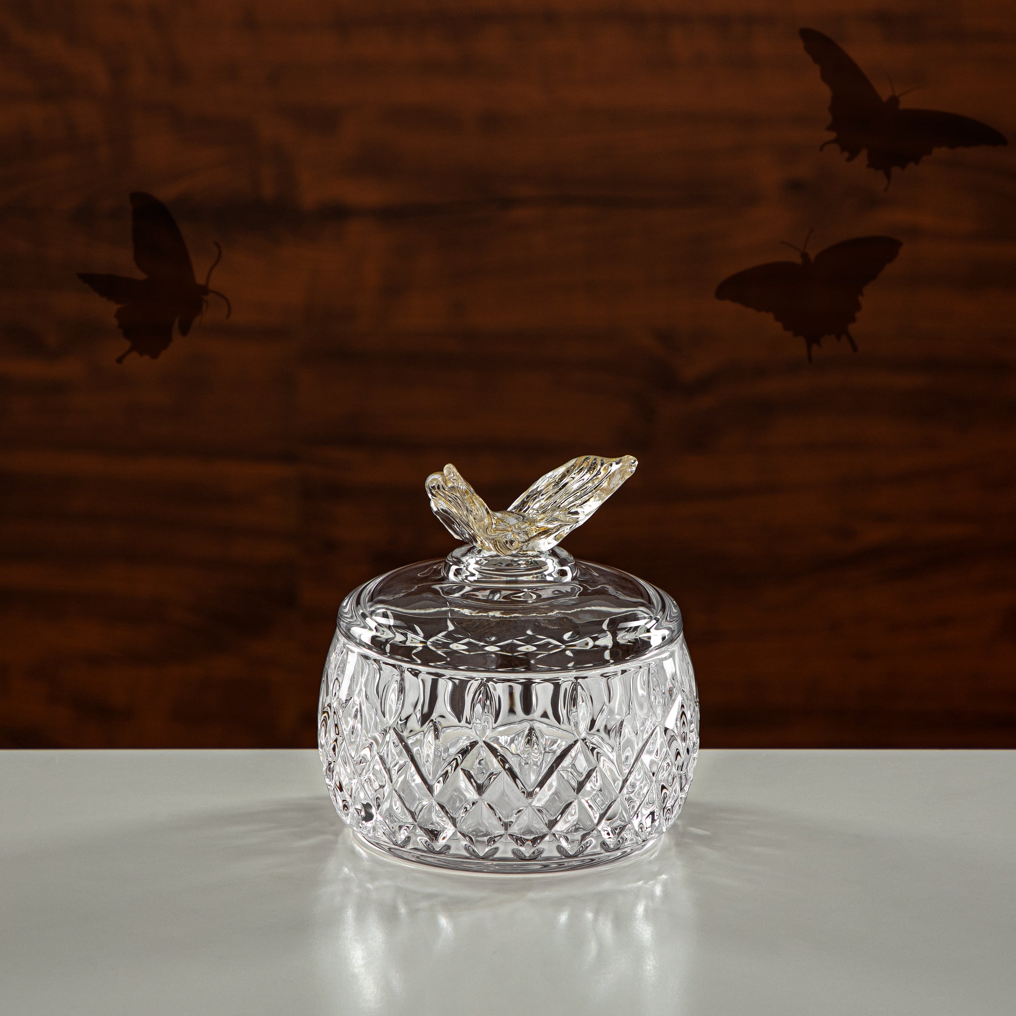 Almarjan Candy Bowl 11CM Glass Clear & Amber (41244-275-BA) Elegant Hosting Pieces