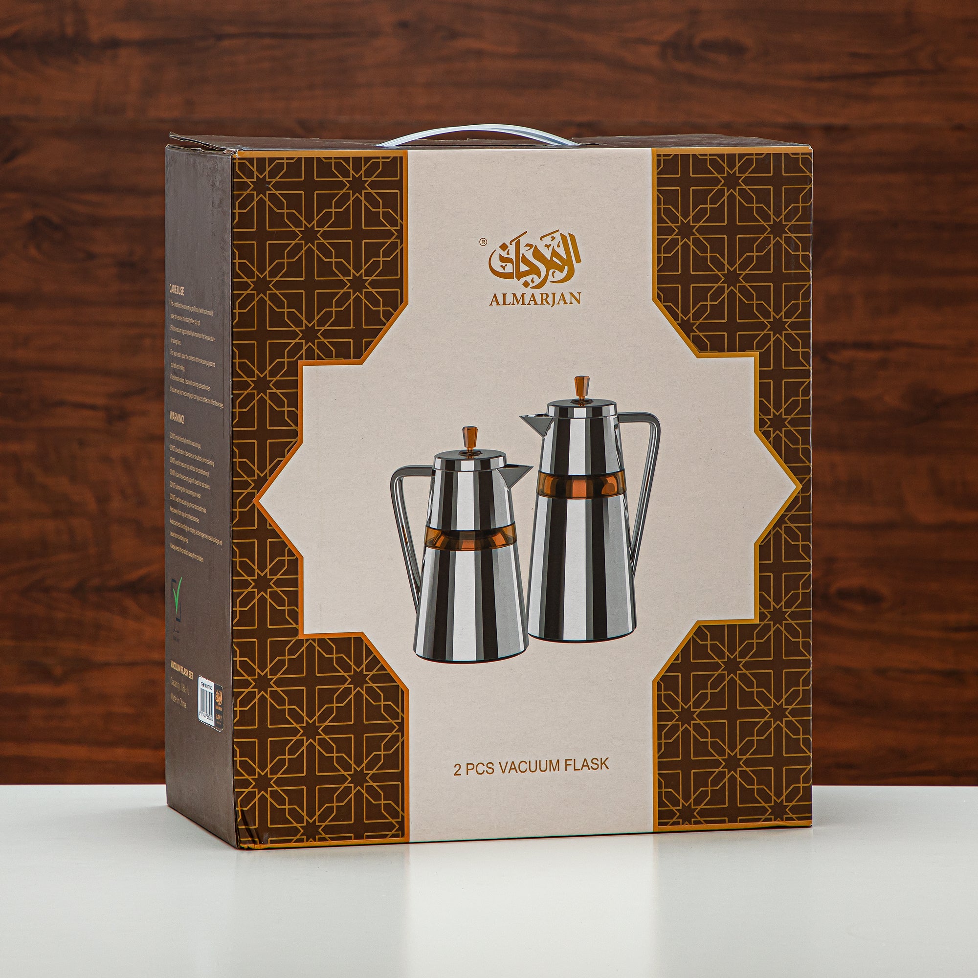 Almarjan 2 Pieces Vacuum Flask Set Silver & Transparent - C77-SCAC