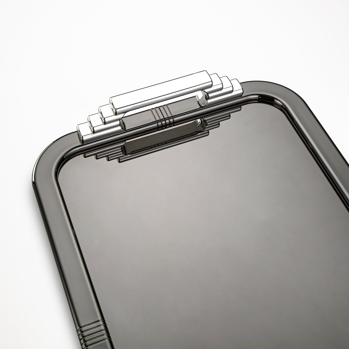 Almarjan Serving Tray 50 cm, Gun Black & Silver