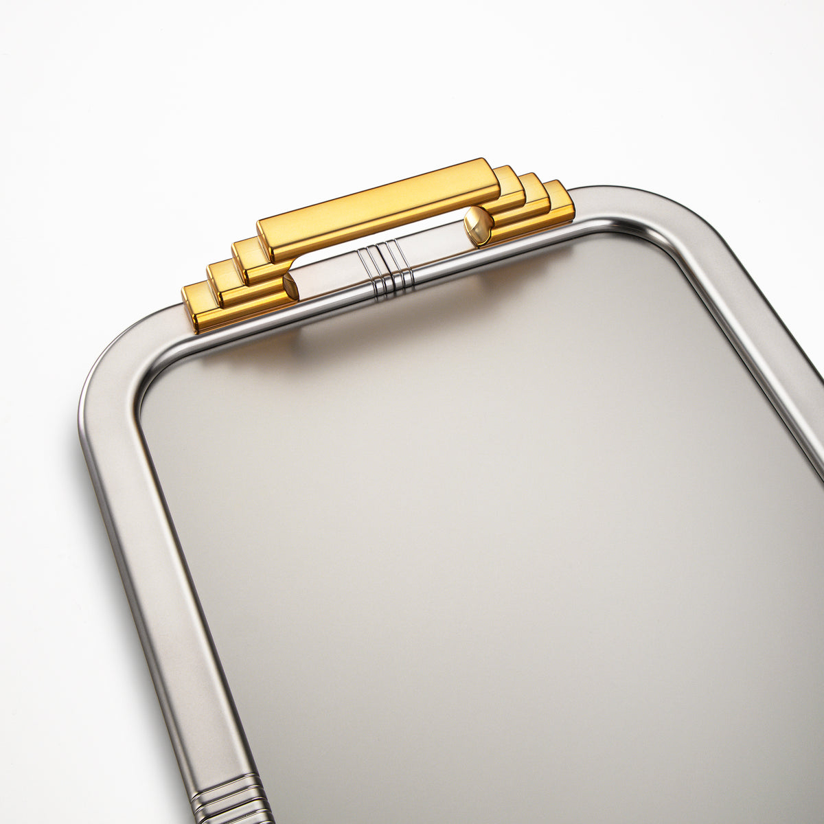 Almarjan Serving Tray 50 cm, Matt Nickel & Matt Gold