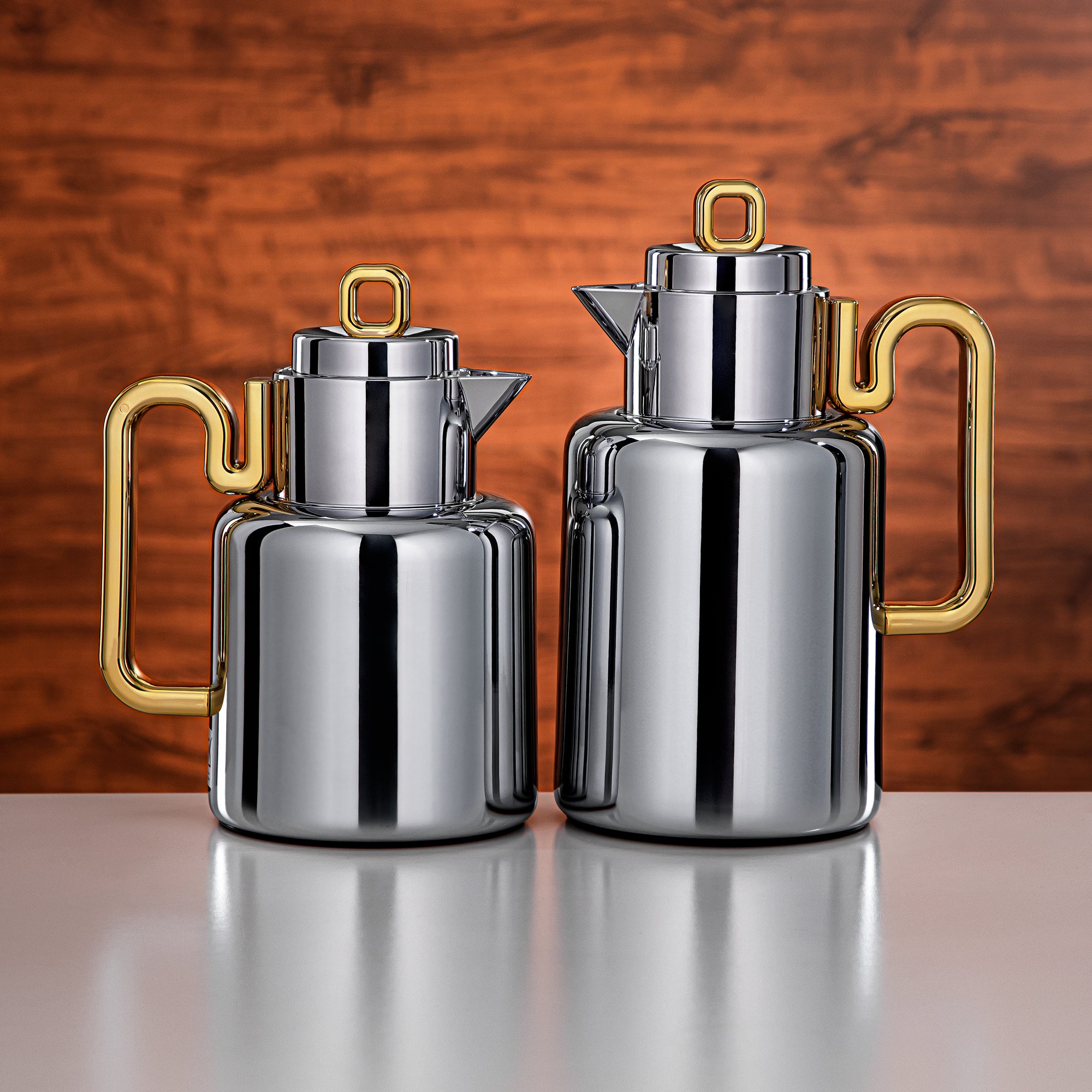 Almarjan Vacuum flask Set 0.5 liter + 1 liter silver & gold (FG815-050/100 C/G)