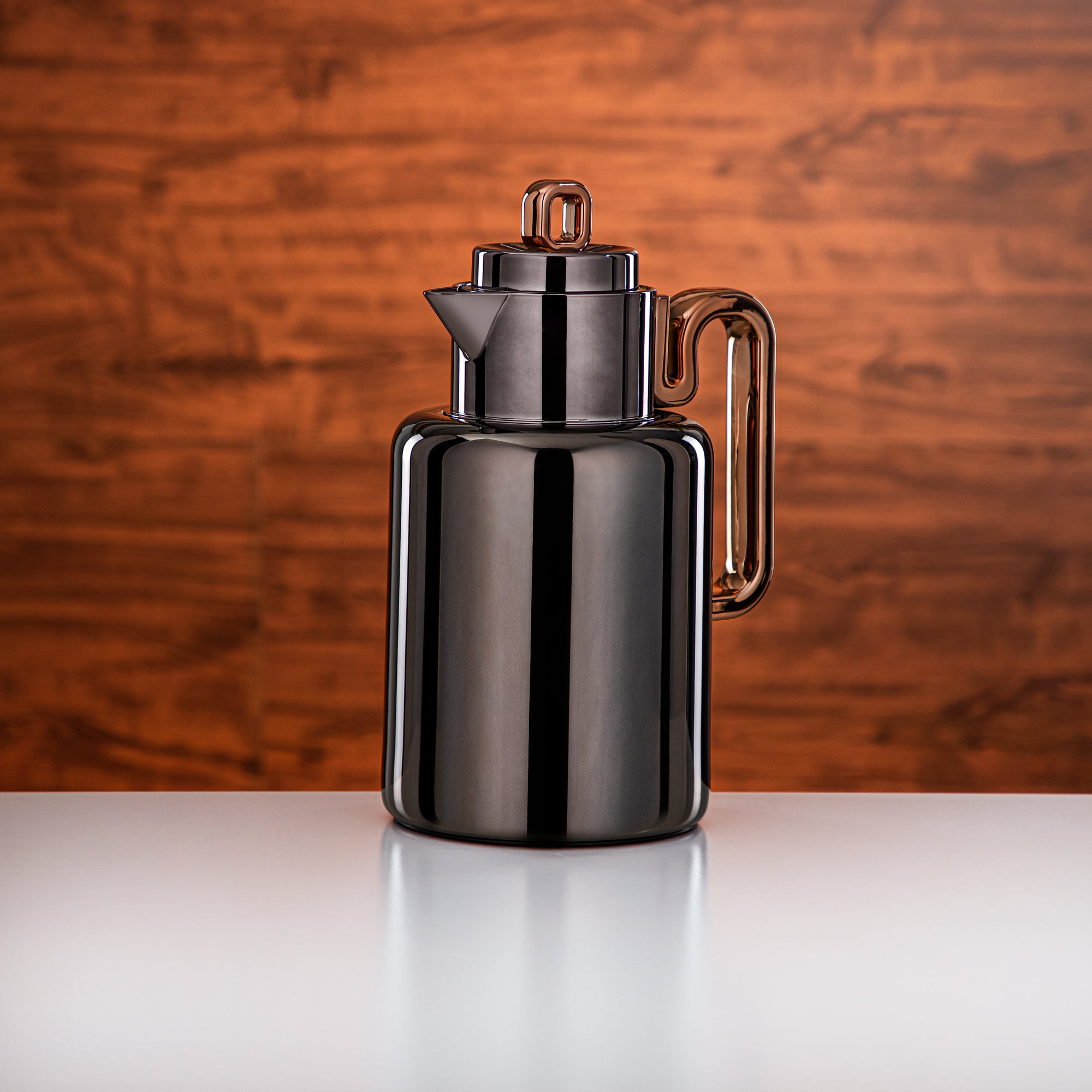 Almarjan Vacuum flask Set 0.5 liter + 1 liter gun black & rose gold (FG815-050/100 GBL/RG)