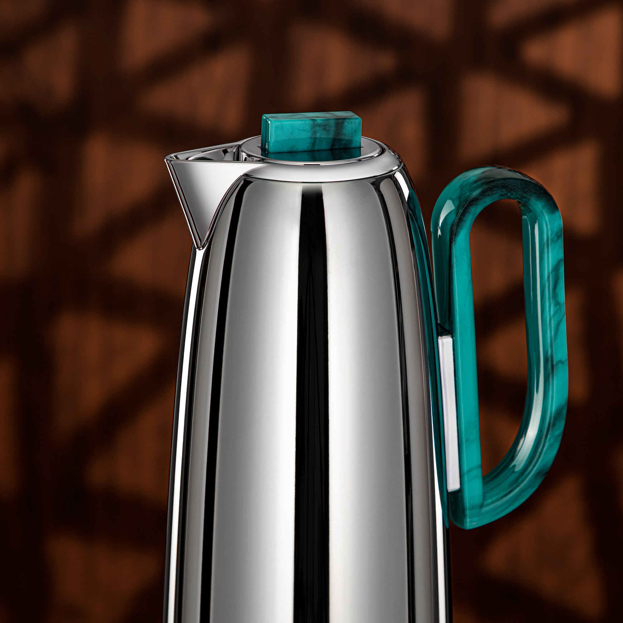 Almarjan Vacuum Flask Set 0.7L & 1L Silver & Green Marble