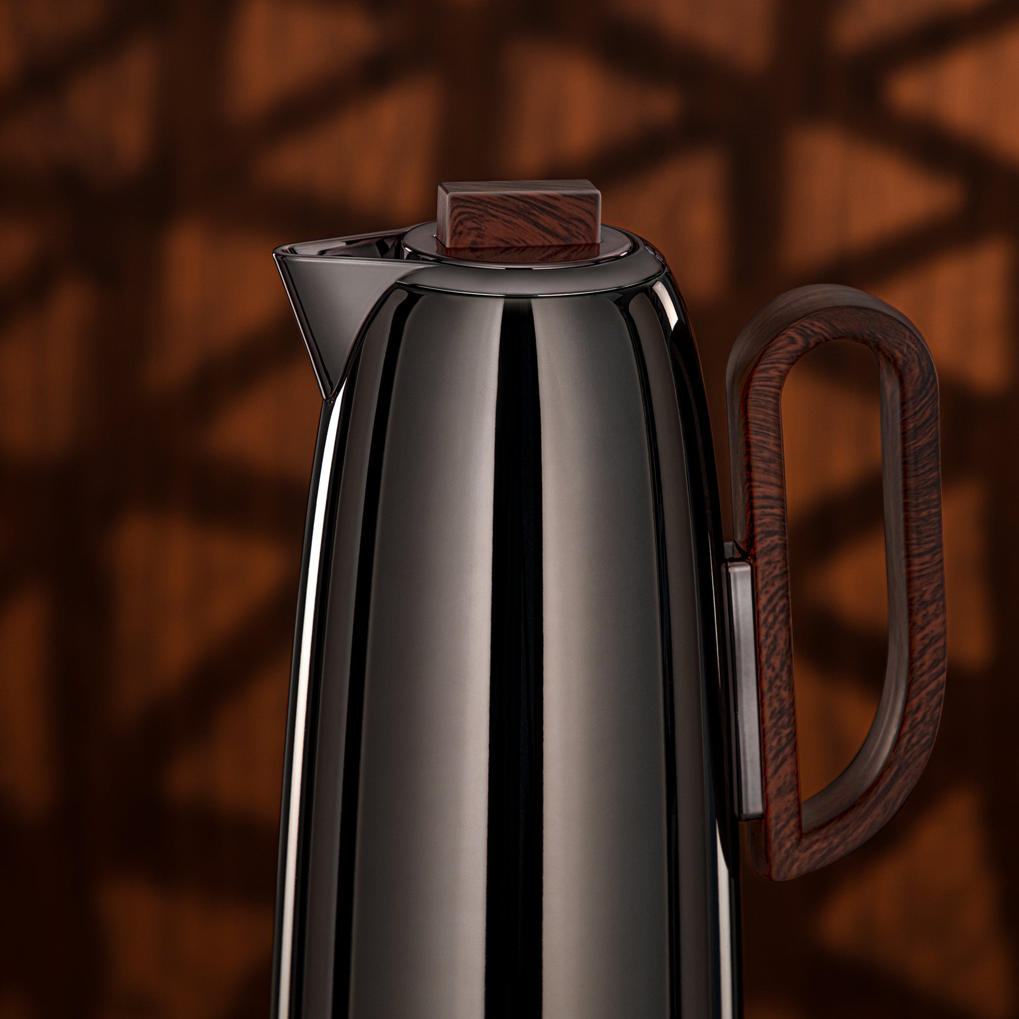 Almarjan Vacuum Flask Set 0.7L & 1L Gun Black & Dark Wood