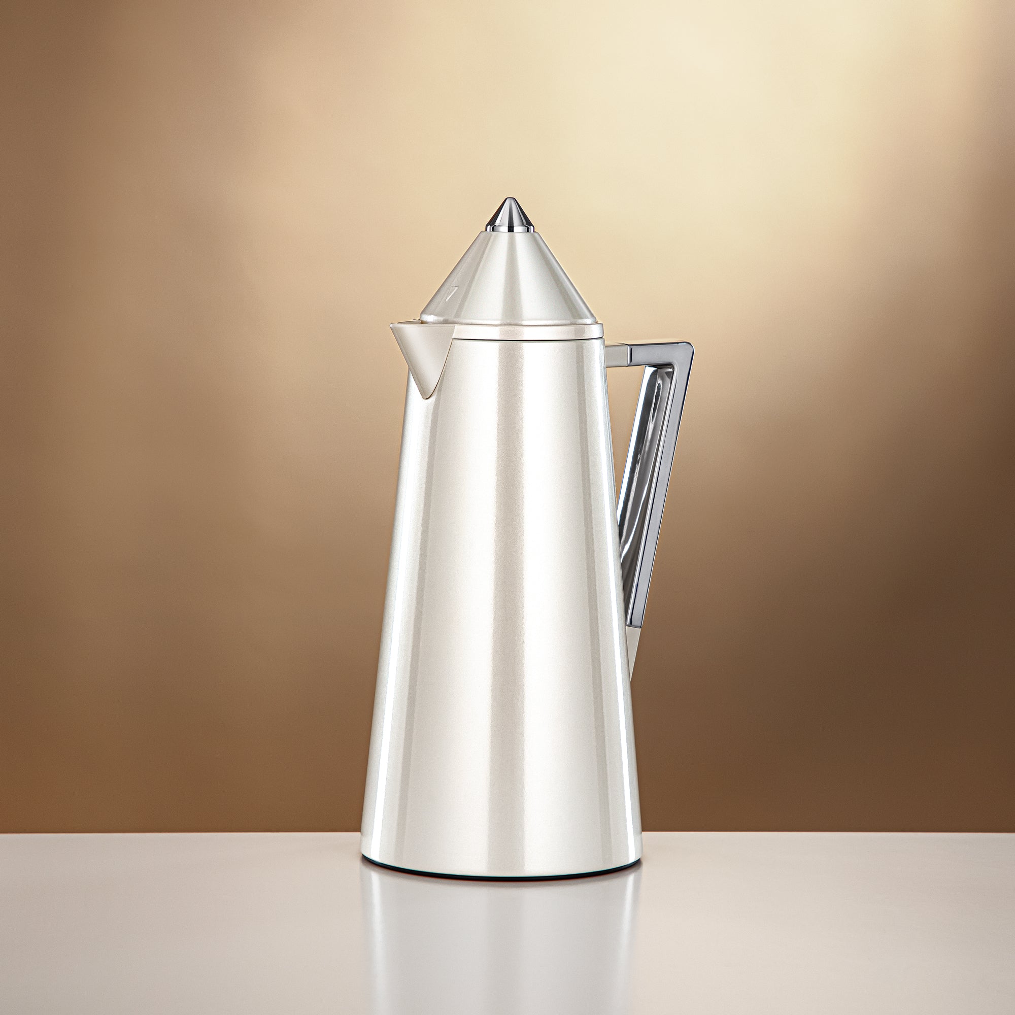 Almarjan Vacuum flask 0.7L + 1.0L Pearl white & silver (FG818-070/100 PW/C)