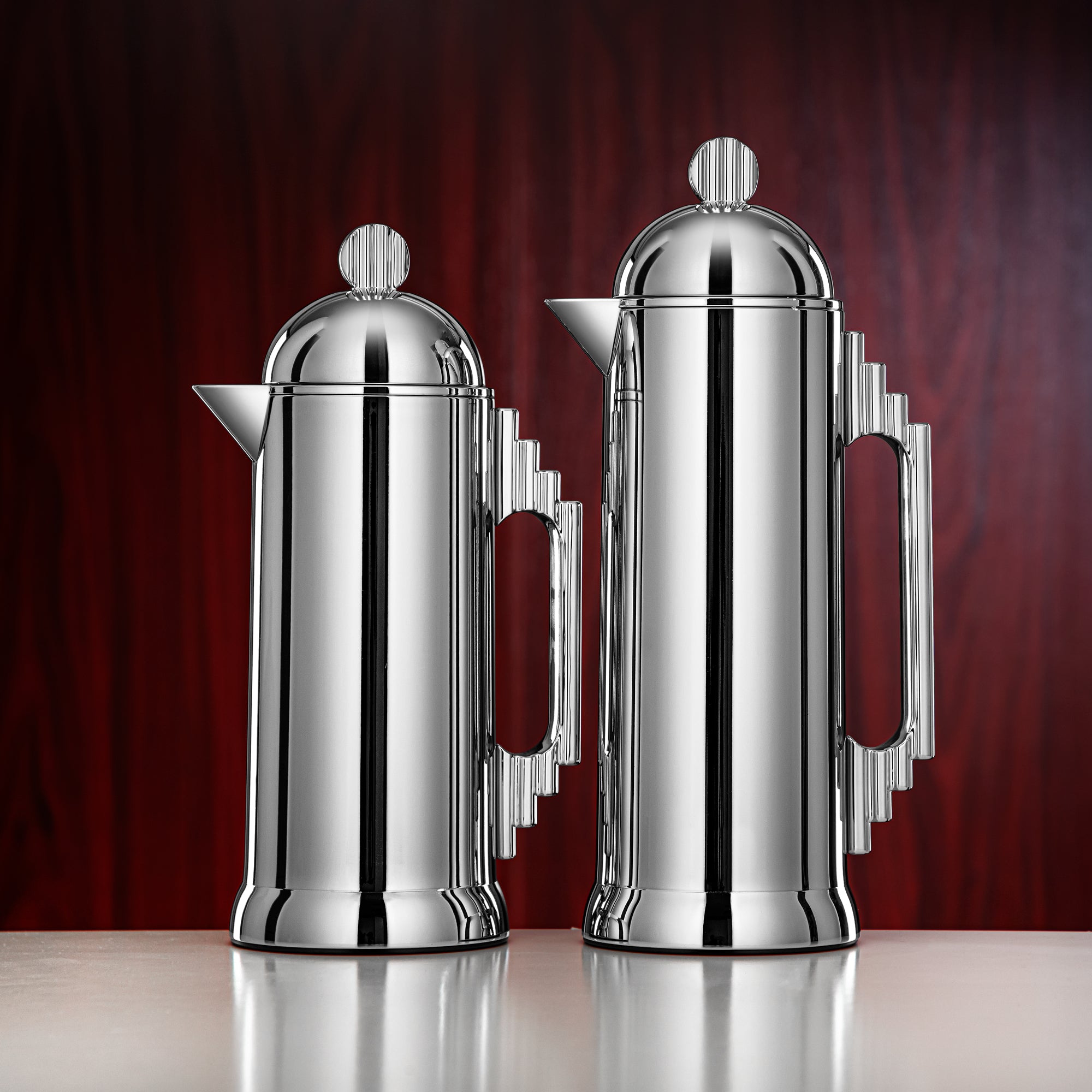 Almarjan Vacuum Flask Set 0.7L & 1L Silver