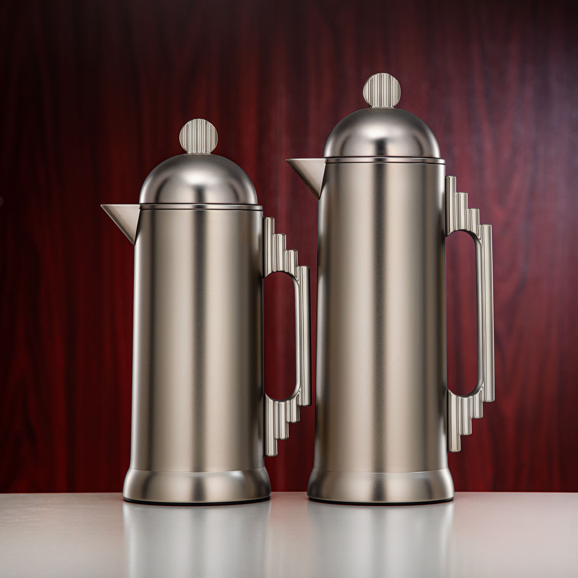 Almarjan Vacuum Flask Set 0.7L & 1L Nickel