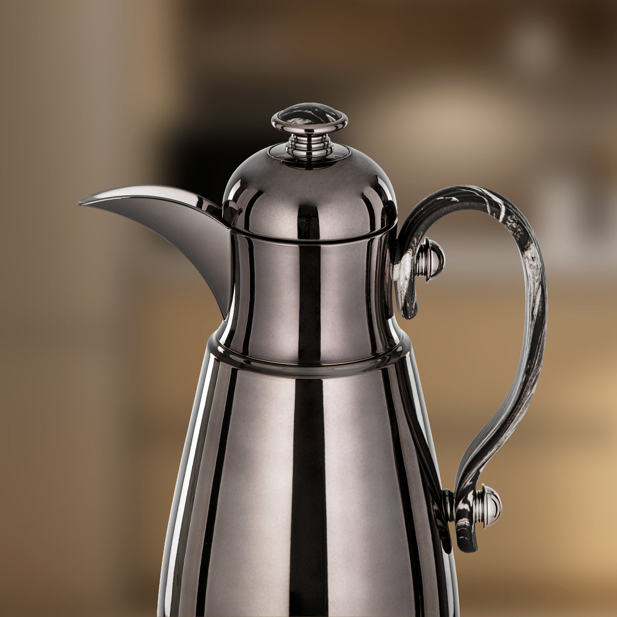Almarjan Double Wall Vacuum Flask 0.5 Lit, Gun Black & Marble