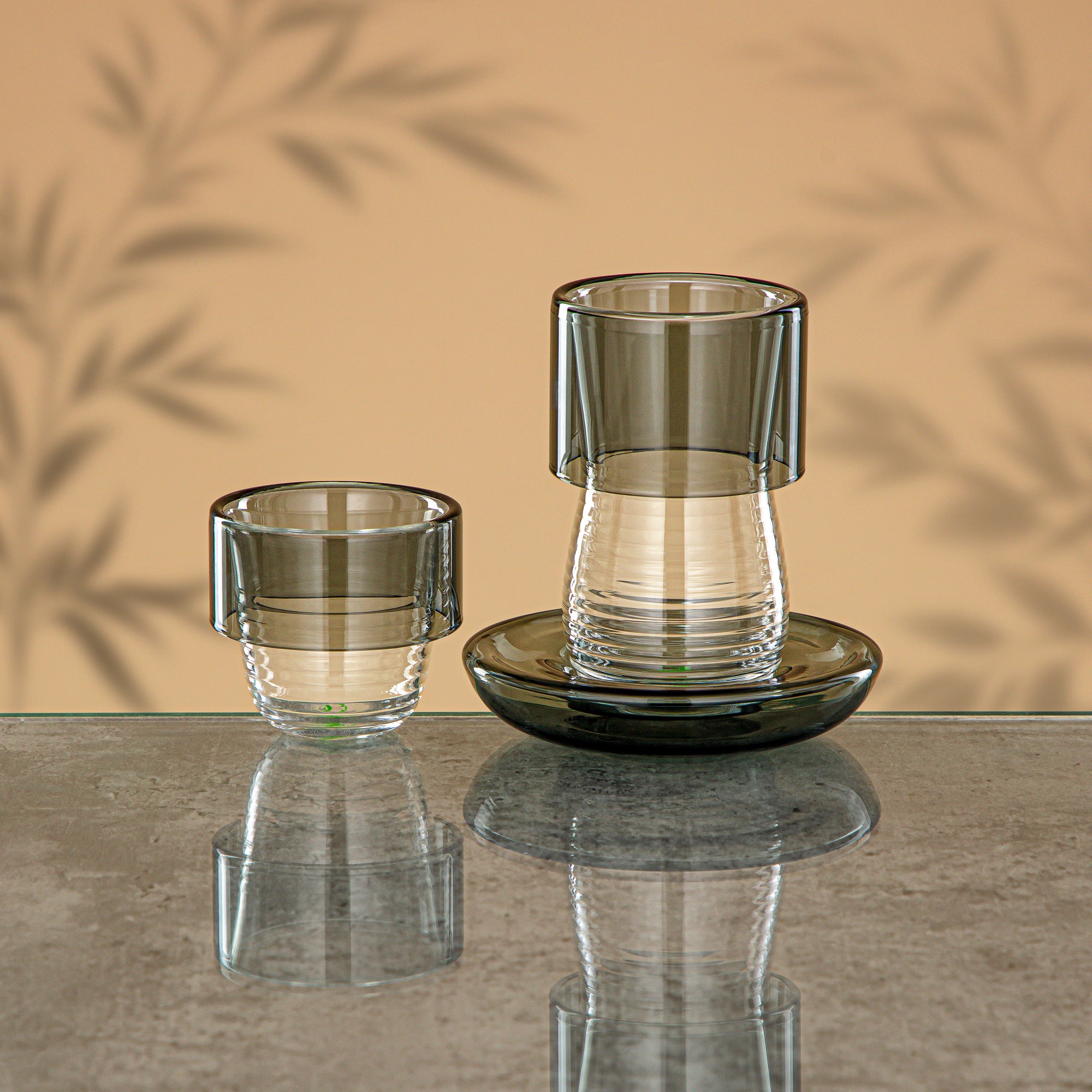 Almarjan Tea Set 18 Pieces Transparent Grey & Clear