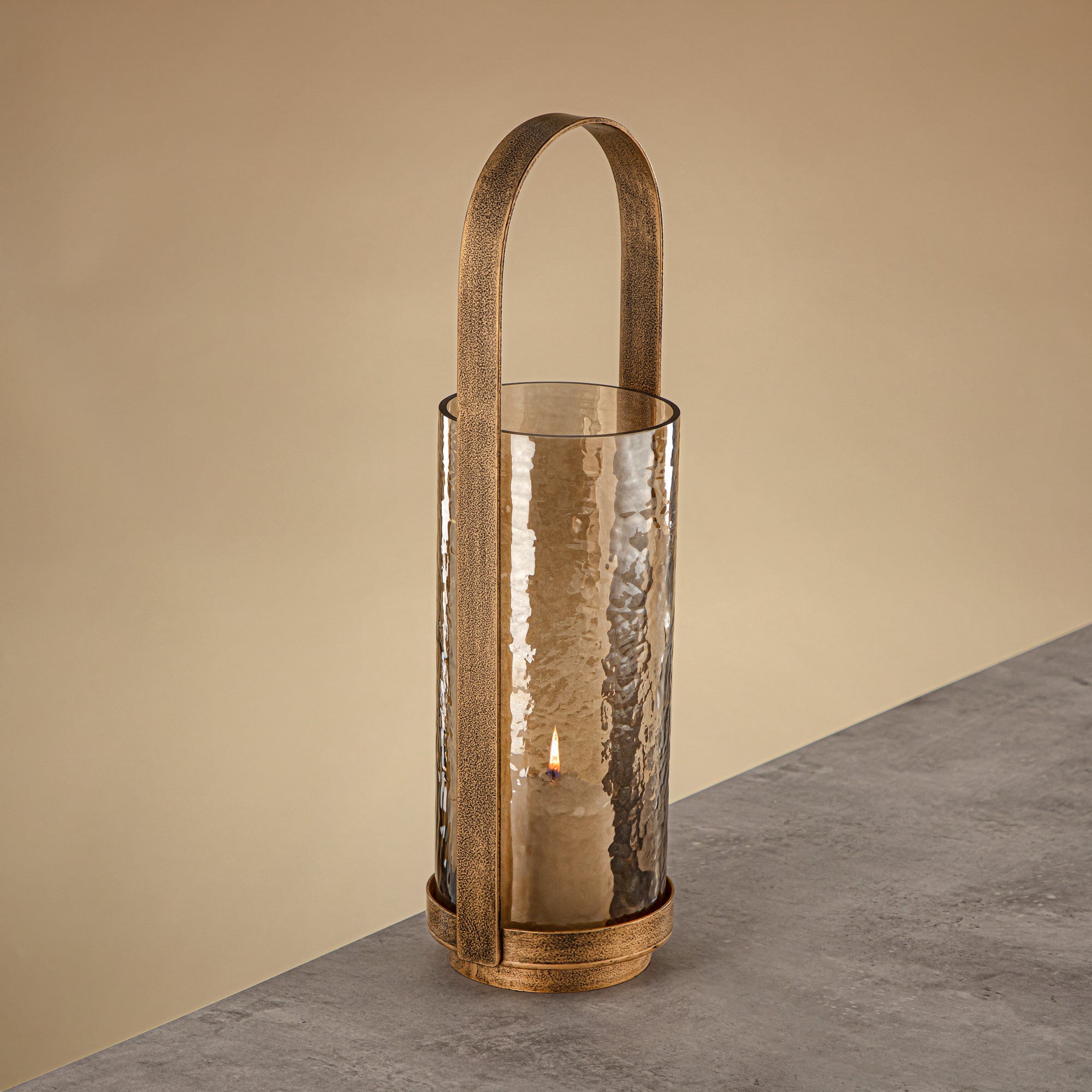 Almarjan Hurricane Lantern 42cm Antique Gold