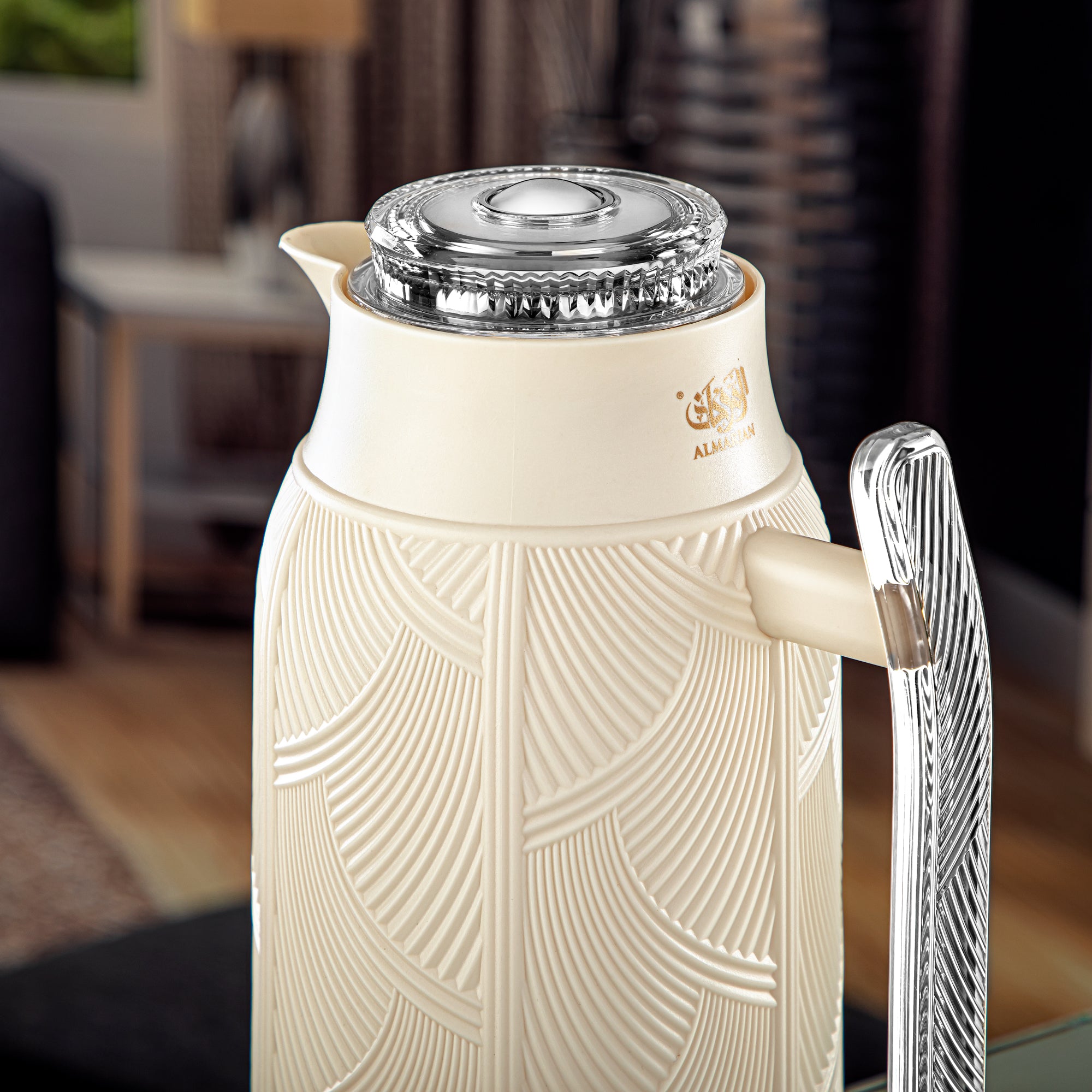 ترمس المرجان سعة 1 لتر باللون العاجي والفضي - GT113-100 IV/C