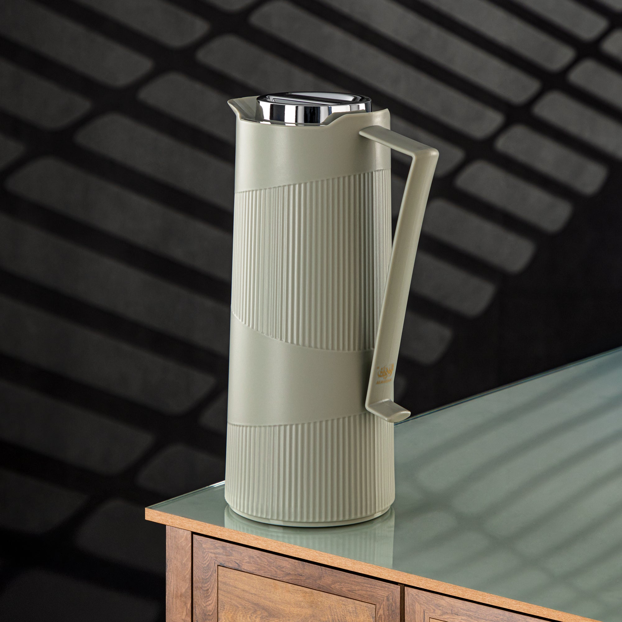 Almarjan Vacuum Flask Plastic 1L, Soft Grey & Silver (GT119-100 SG/C) - Everyday Hospitality