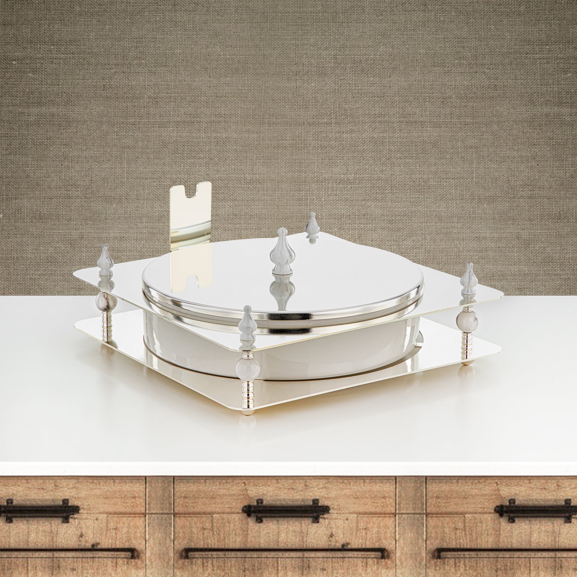 Almarjan 35 CM Candy Box Silver - HM4109-S