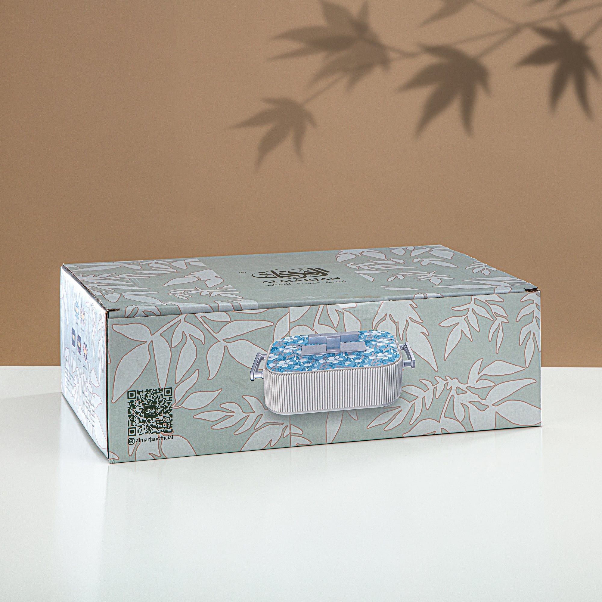 حرارات المرجان ABS، 4000 مل، بيج مزهر وفضي مطفي (HP06-400SP-AZ01S) - تقديم أنيق