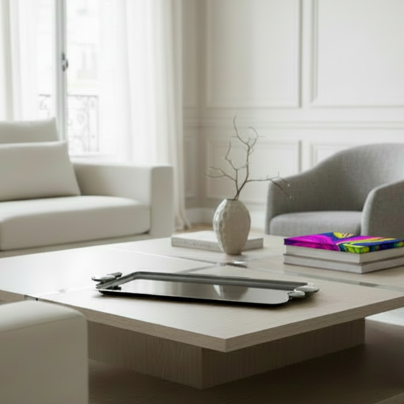 صينية تقديم المرجان ٤٥ سم أسود غير لامع - HT2506021