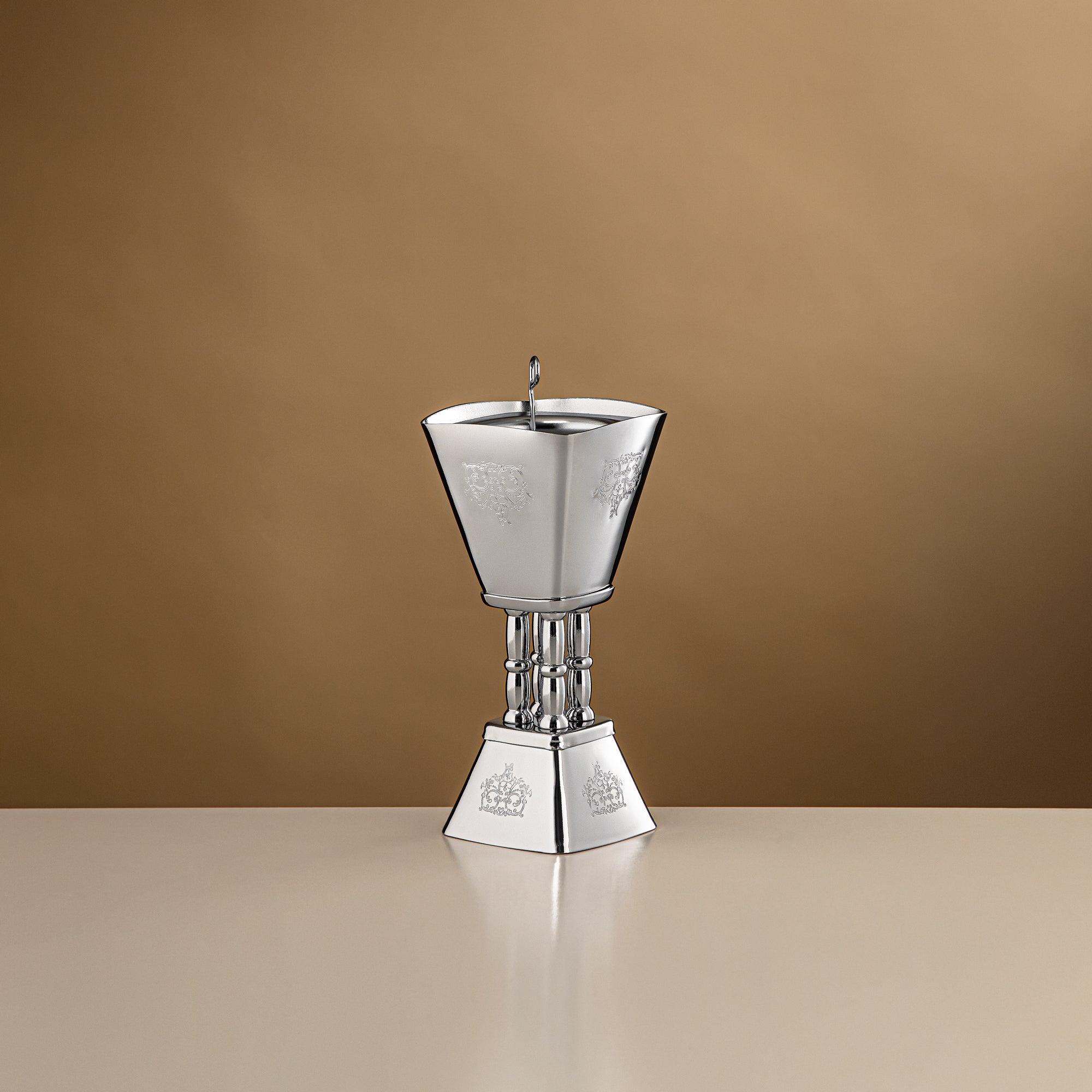 Almarjan 18 CM Incense Burner Shiny Silver - HT2506076