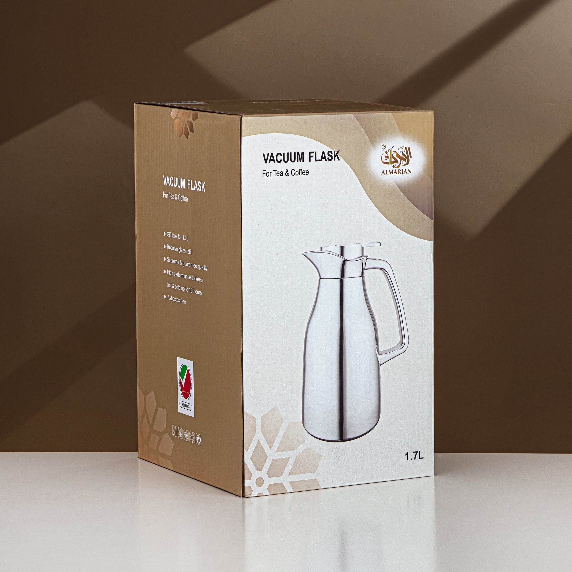 ترمس المرجان سعة 1.3 لتر باللون الأبيض غير اللامع والفضي RGC-1300Q330YZC