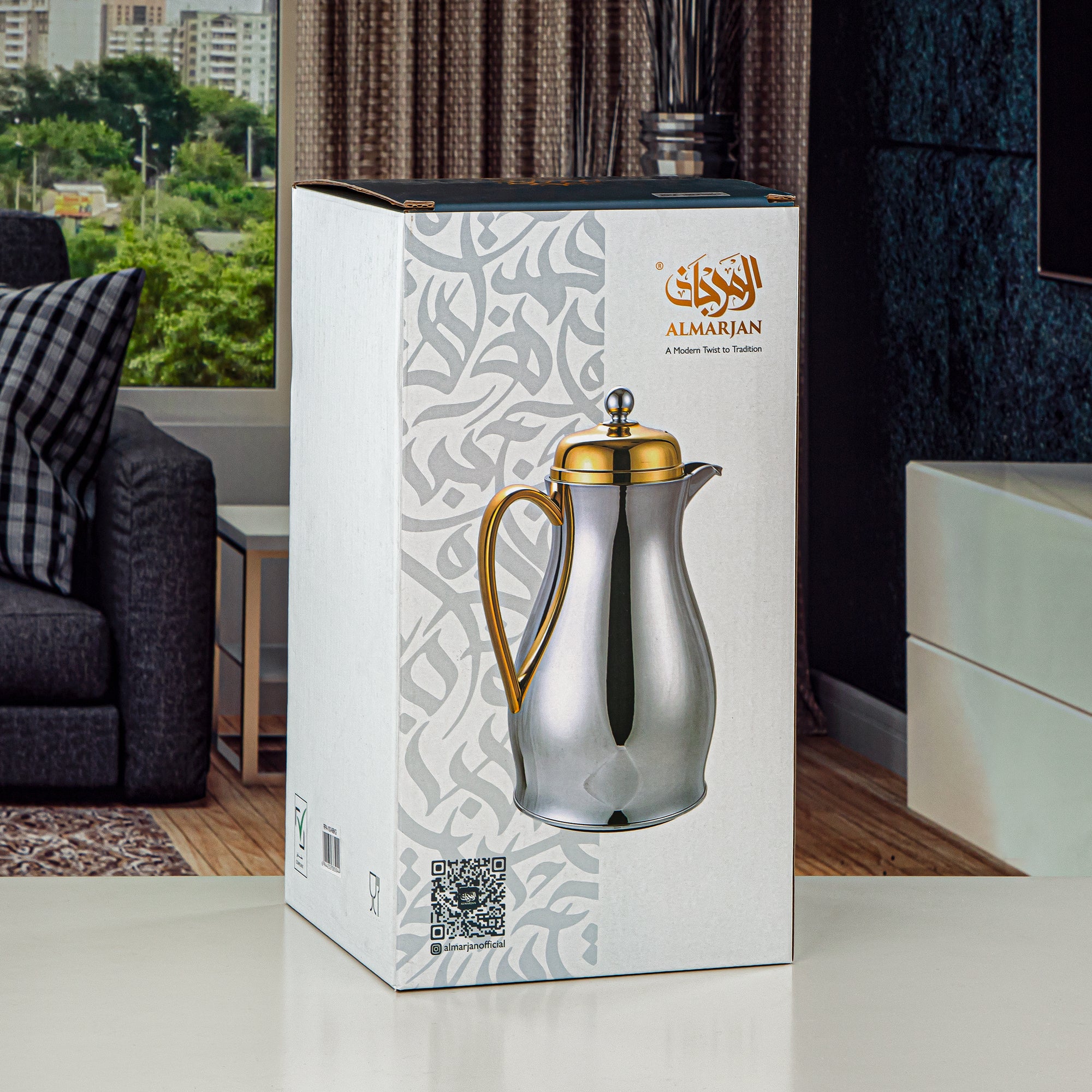 ترمس المرجان بهيكل معدني مع عبوة زجاجية سعة 1.4 فضي (RPA-140-S) – مجموعة أناقة يومية
