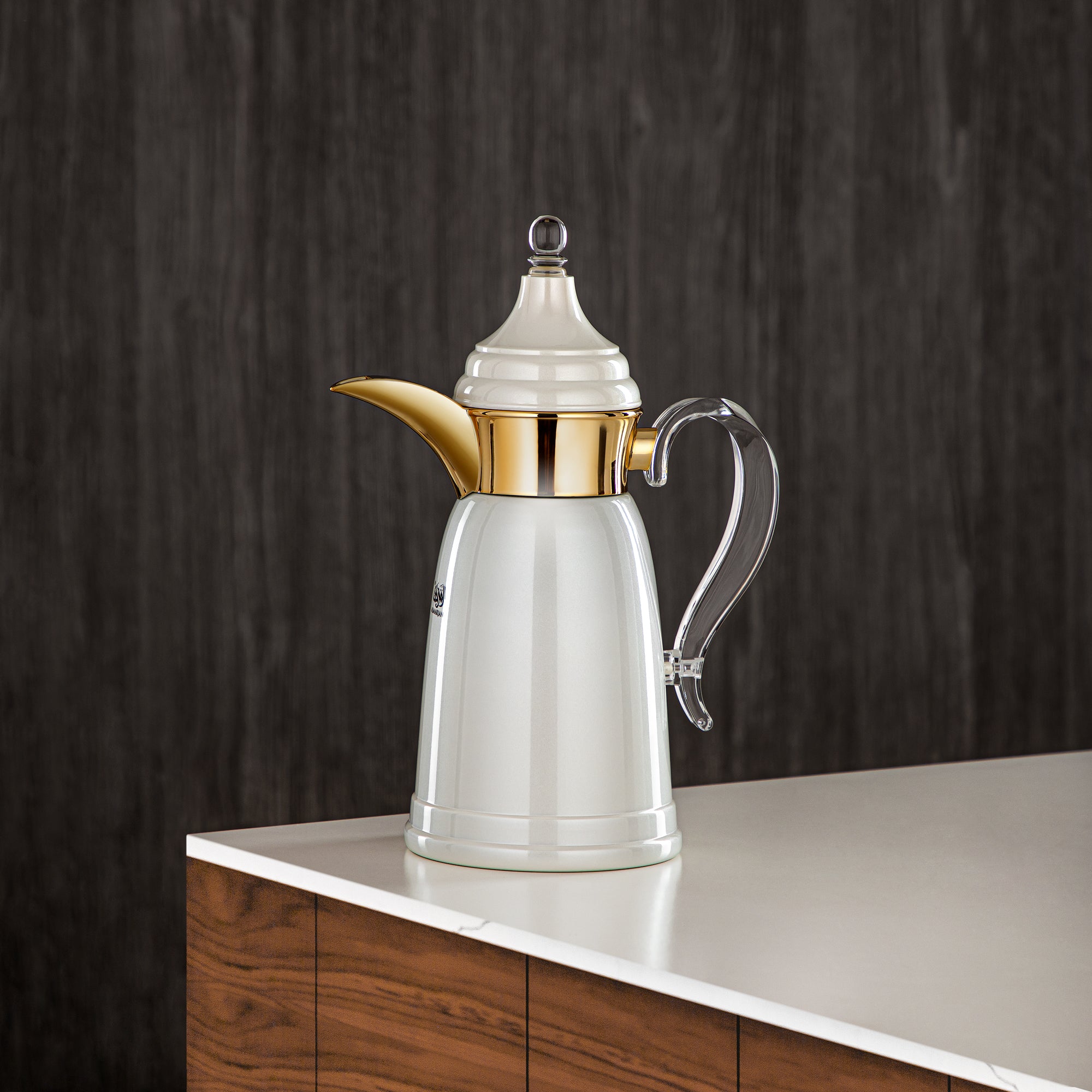 المرجان 600 مل جدار مزدوج من ستانلس ستيل أبيض لؤلؤي وذهبي - SM-2E02-060 PW/G