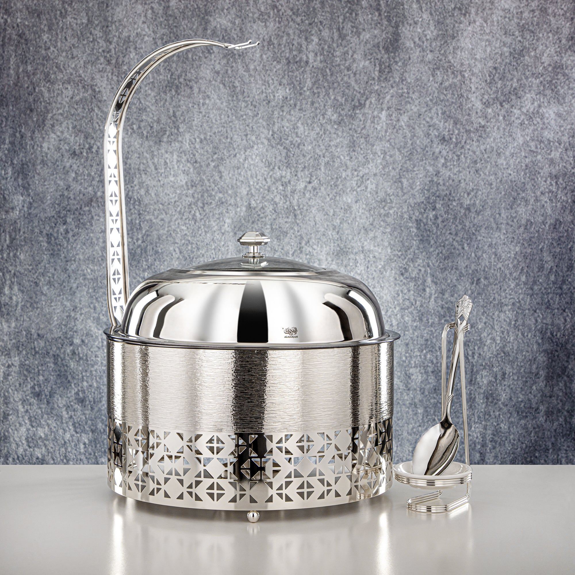 المرقجان 6500 مل طبق تسخين فضي - STS0013339
