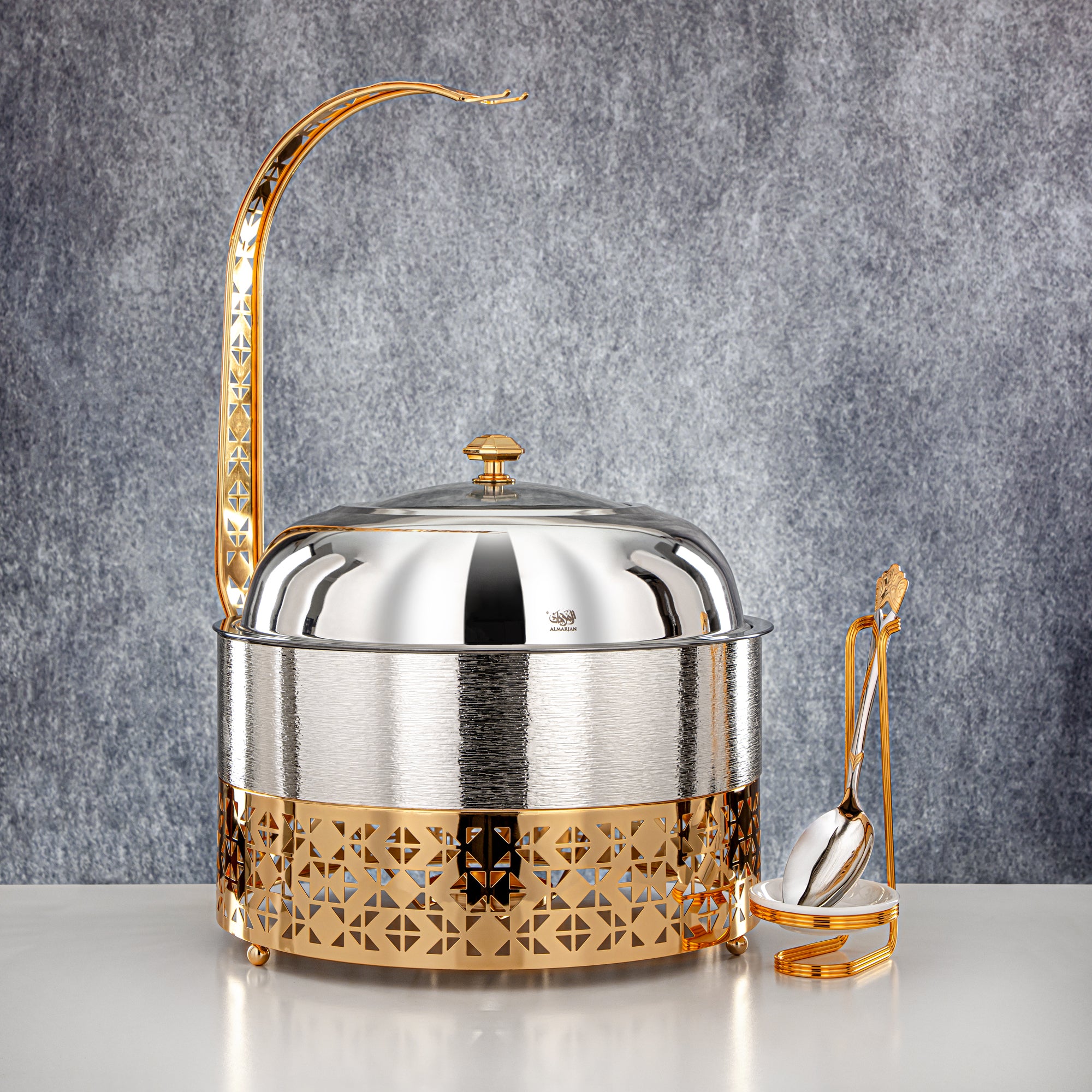 Almarjan 6500 ML Chafing Dish Silver & Gold - STS0013343