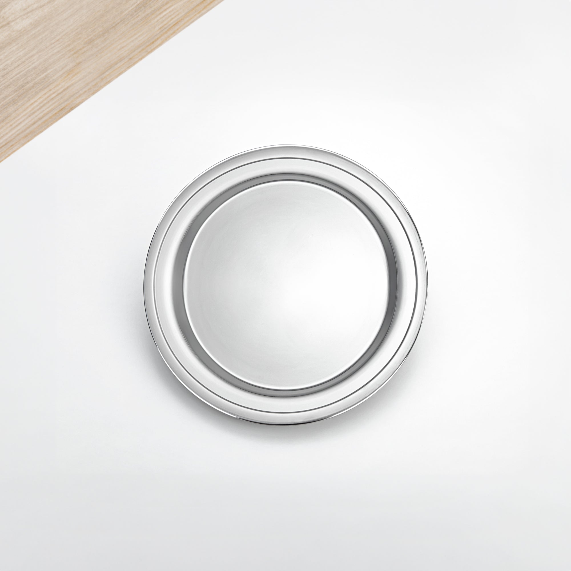 Almarjan 35 CM Stainless Steel Round Serving Tray - STS0200766