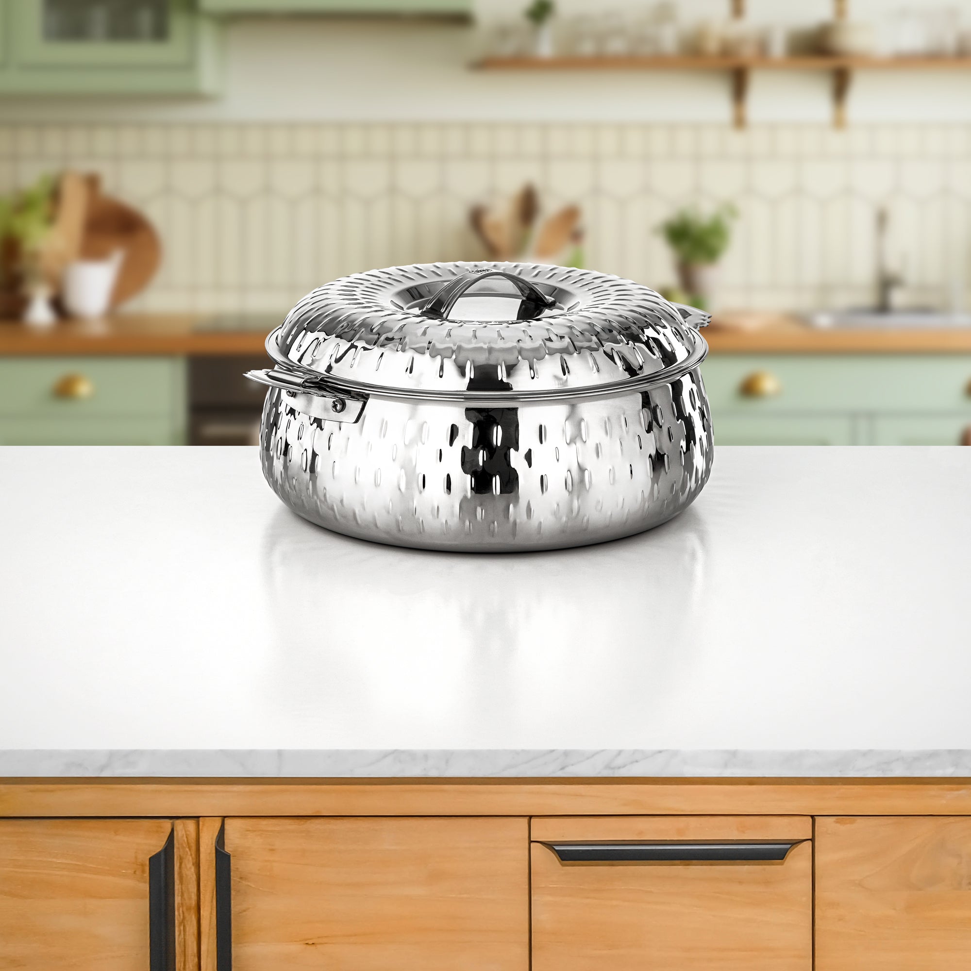 Almarjan Hot Pot Set Stainless Steel 3L + 4L + 6L + 9L Silver (H25M19)