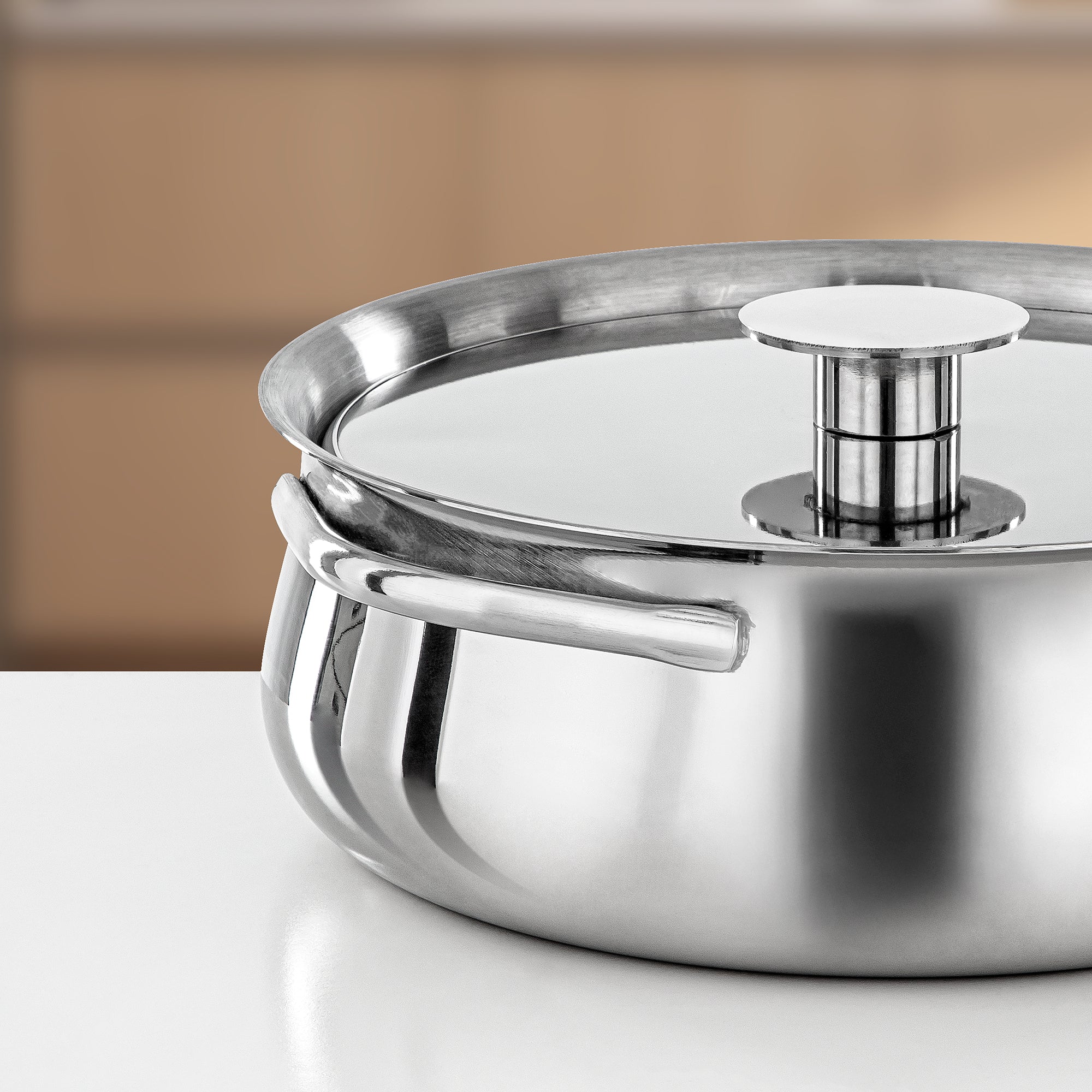 Almarjan Hot Pot Stainless Steel, 25CM (2500ML), Silver (H25P15) - Jawaher Collection
