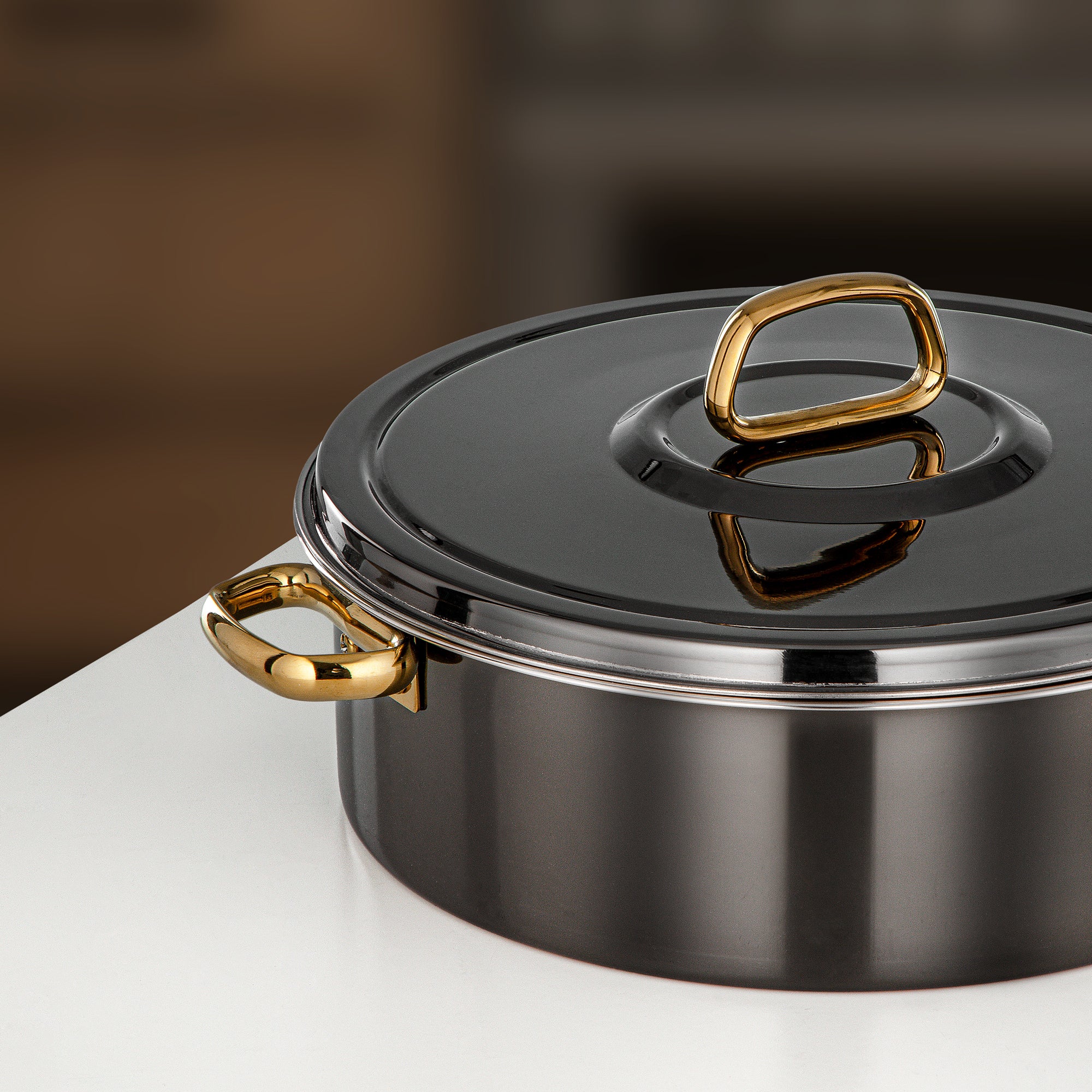 Almarjan Diana Hot Pot 30 cm Gun Black & Gold