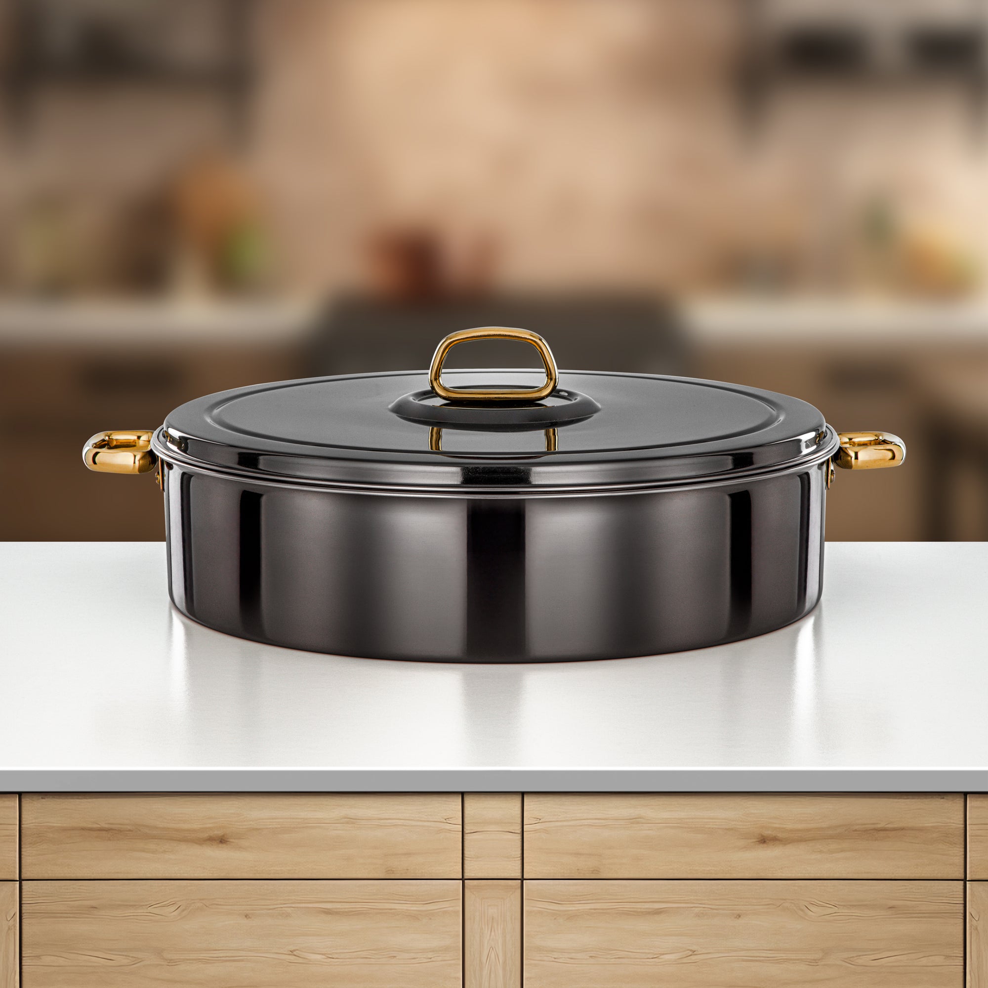Almarjan Diana Hot Pot 40 cm Gun Black & Gold