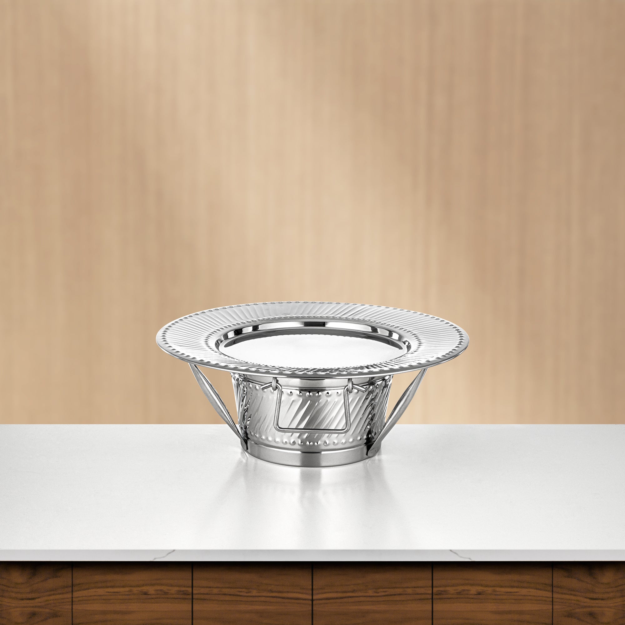 Almarjan Serving Tray with Stand 40cm Silver