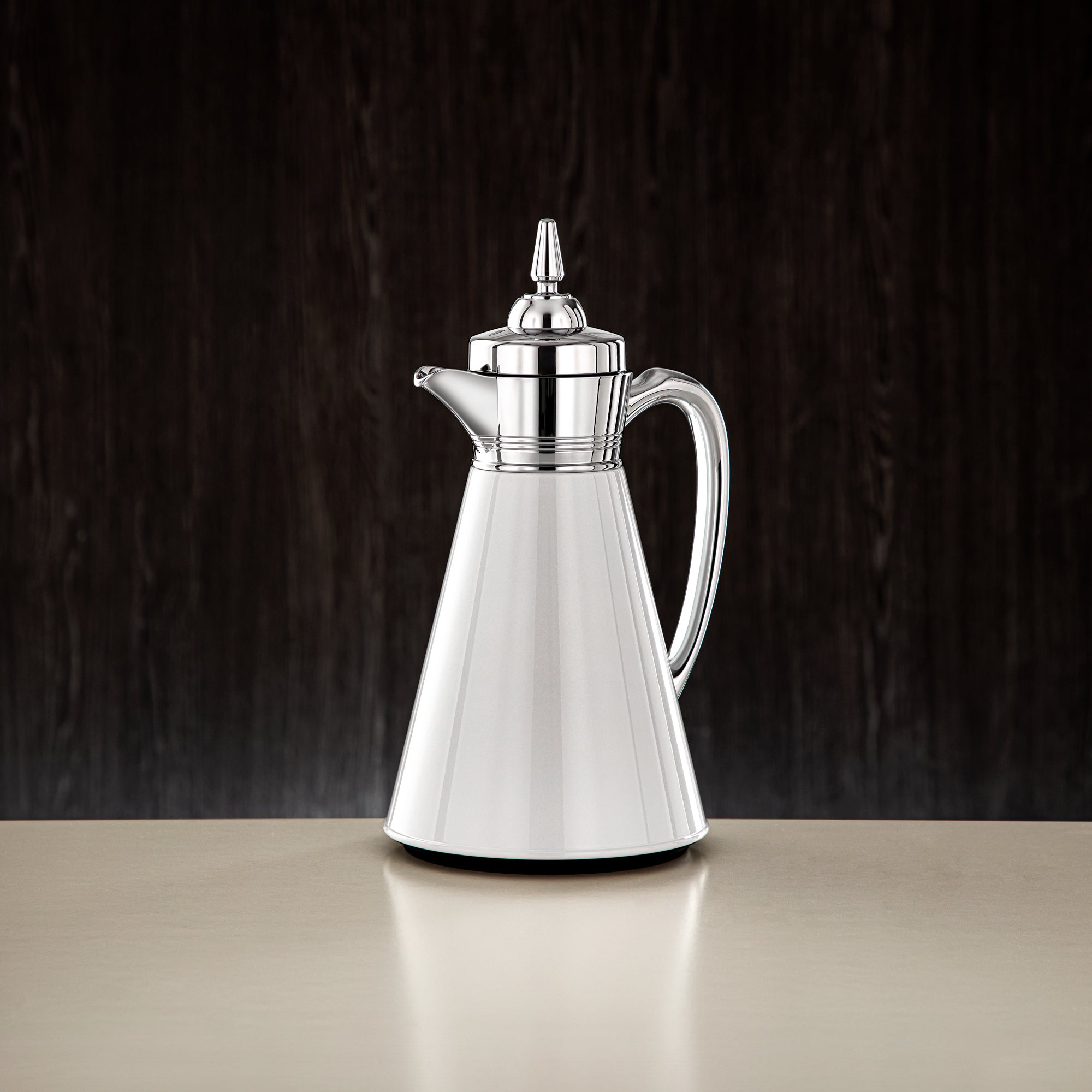 Almarjan Vacuum Flask Set, 0.7L + 1L, White & Silver (UBC-A0700/B1000 Q1ZC) - Ramadan Serveware