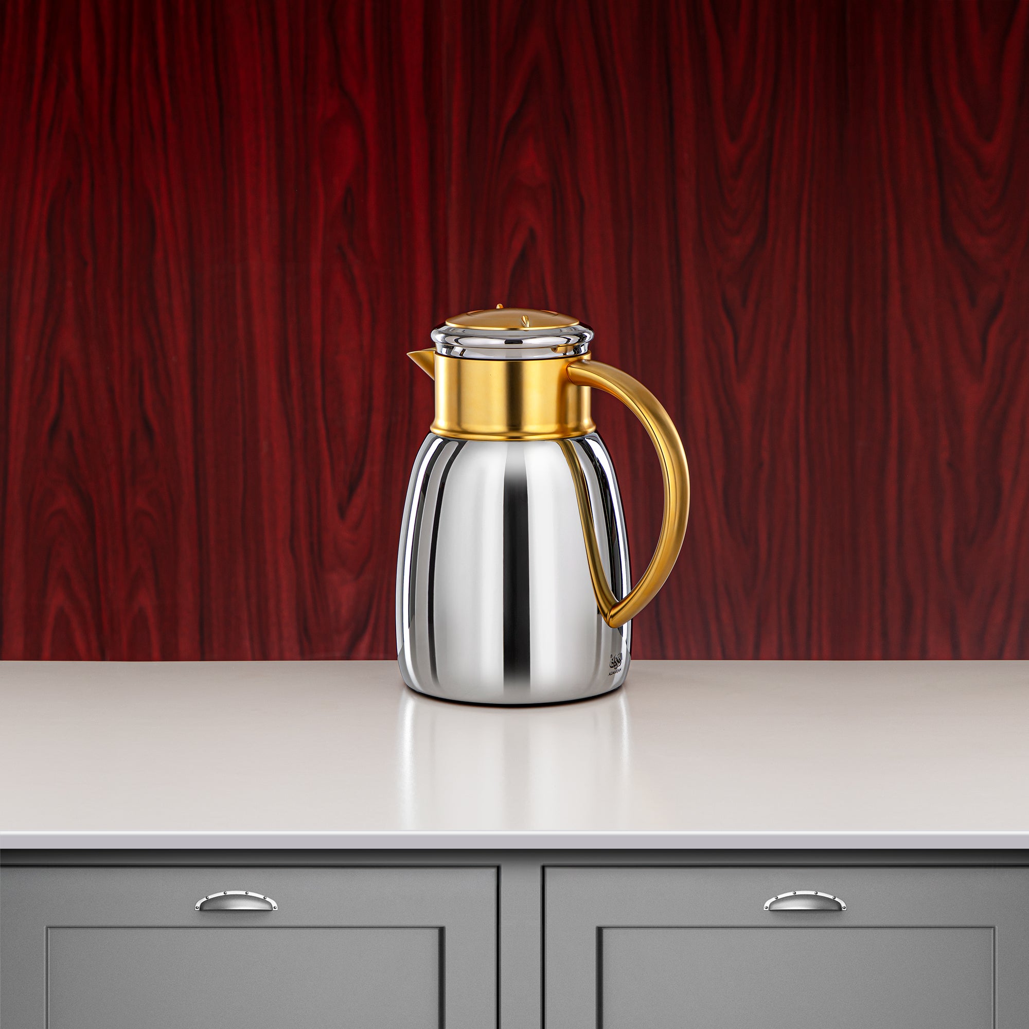 Almarjan Vacuum Flask Set, 0.35L + 0.65L + 1L, Silver & Matt Gold (ULC-0350/0650/1000 CE22) - For Every Occasion