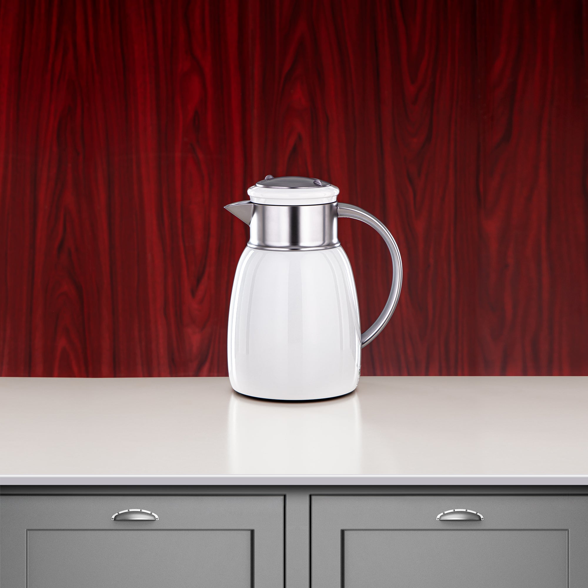 Almarjan Vacuum Flask Set, 0.35L + 0.65L + 1L, White & Matt Silver (ULC-0350/0650/1000 Q1ZE23) - For Every Occasion