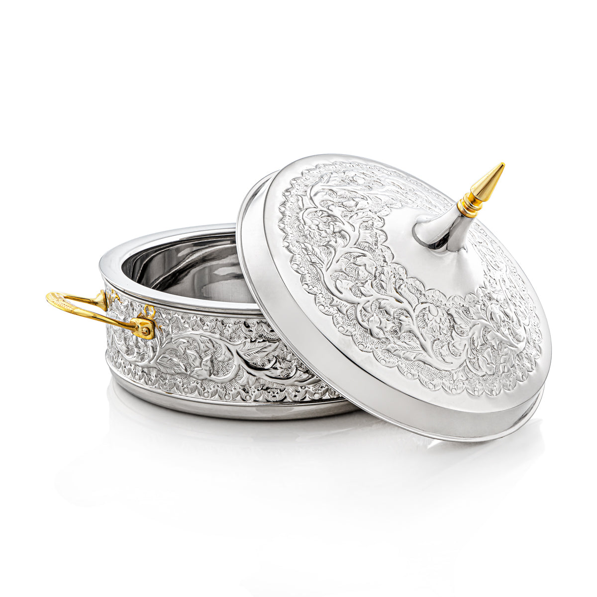 Almarjan 32 CM Brass Hot Pot Silver & Gold - MD-2929B