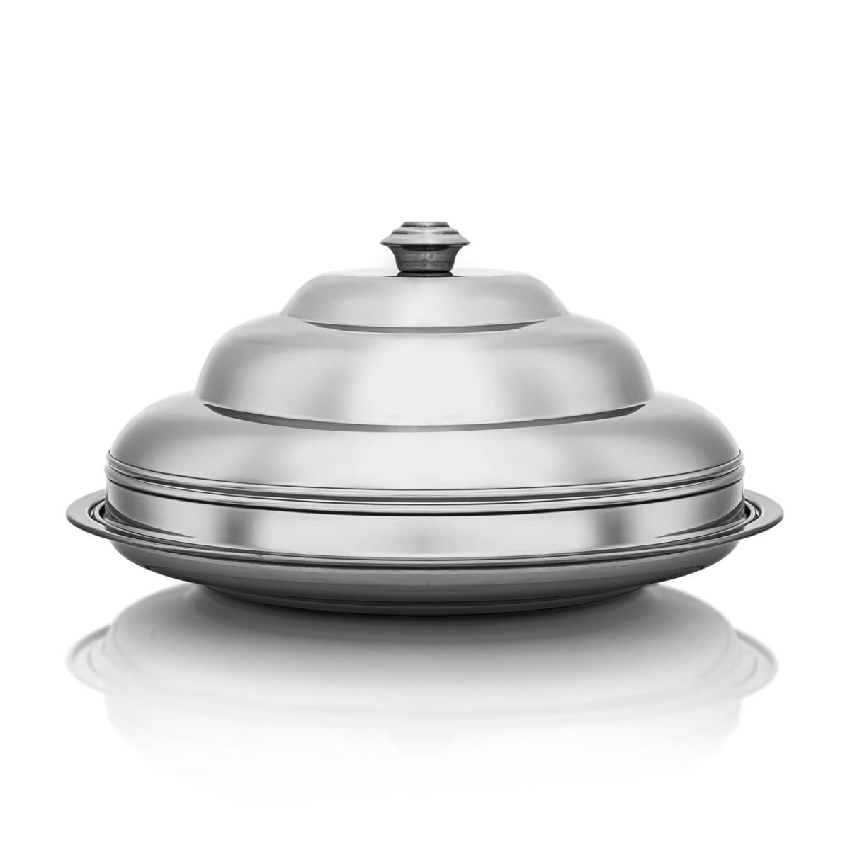 Almarjan 55 CM Orchid Collection Stainless Steel Koozy Tray Silver - STS0292610