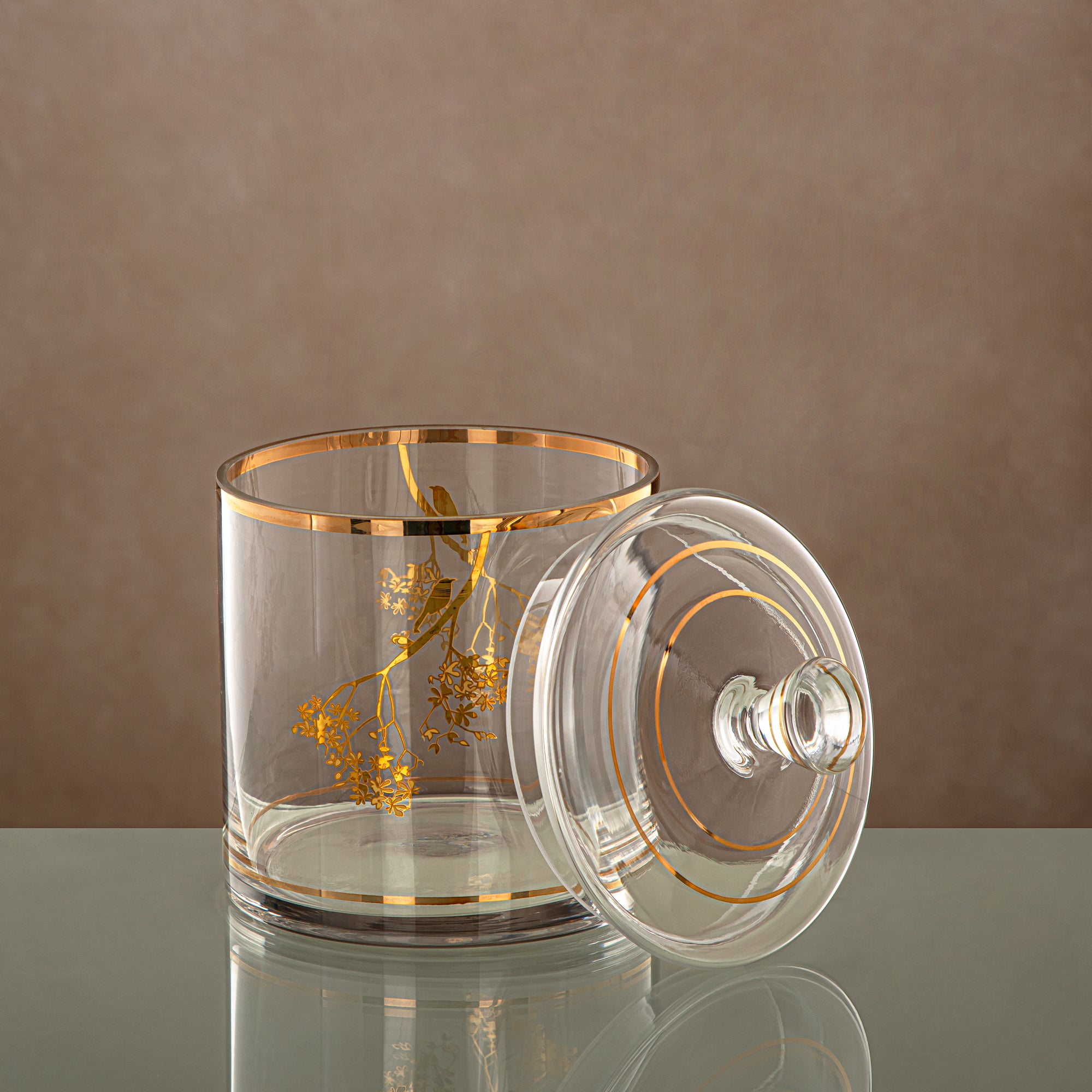 وعاء حلوى المرجان شفاف وذهبي 900ML (0194T-XQZT-GLD) التجمعات، المناسبات الخاصة، رمضان، العيد
