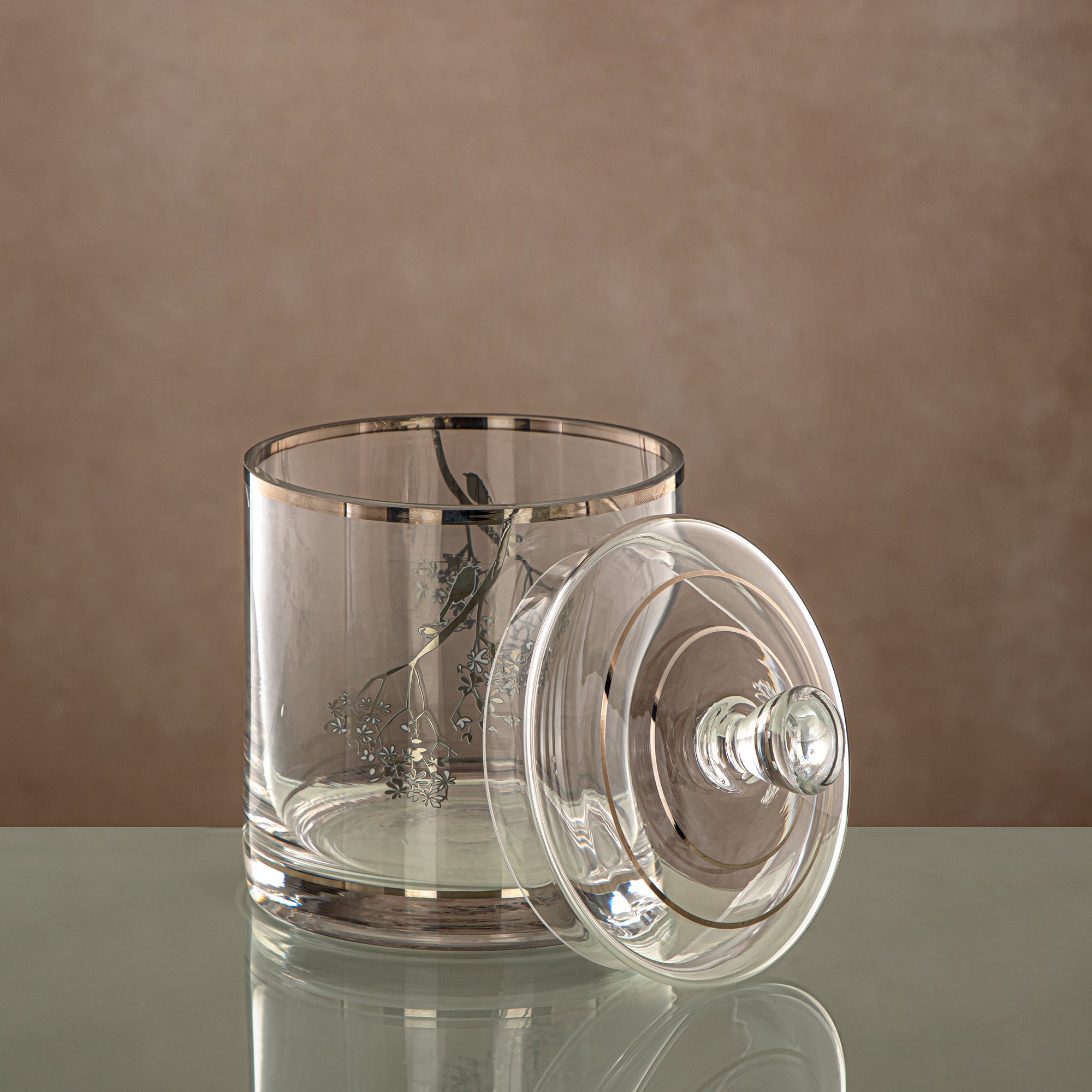 وعاء حلوى المرجان شفاف وفضي 900ML (0194T-XQZT-SIL) التجمعات، المناسبات الخاصة، رمضان، العيد