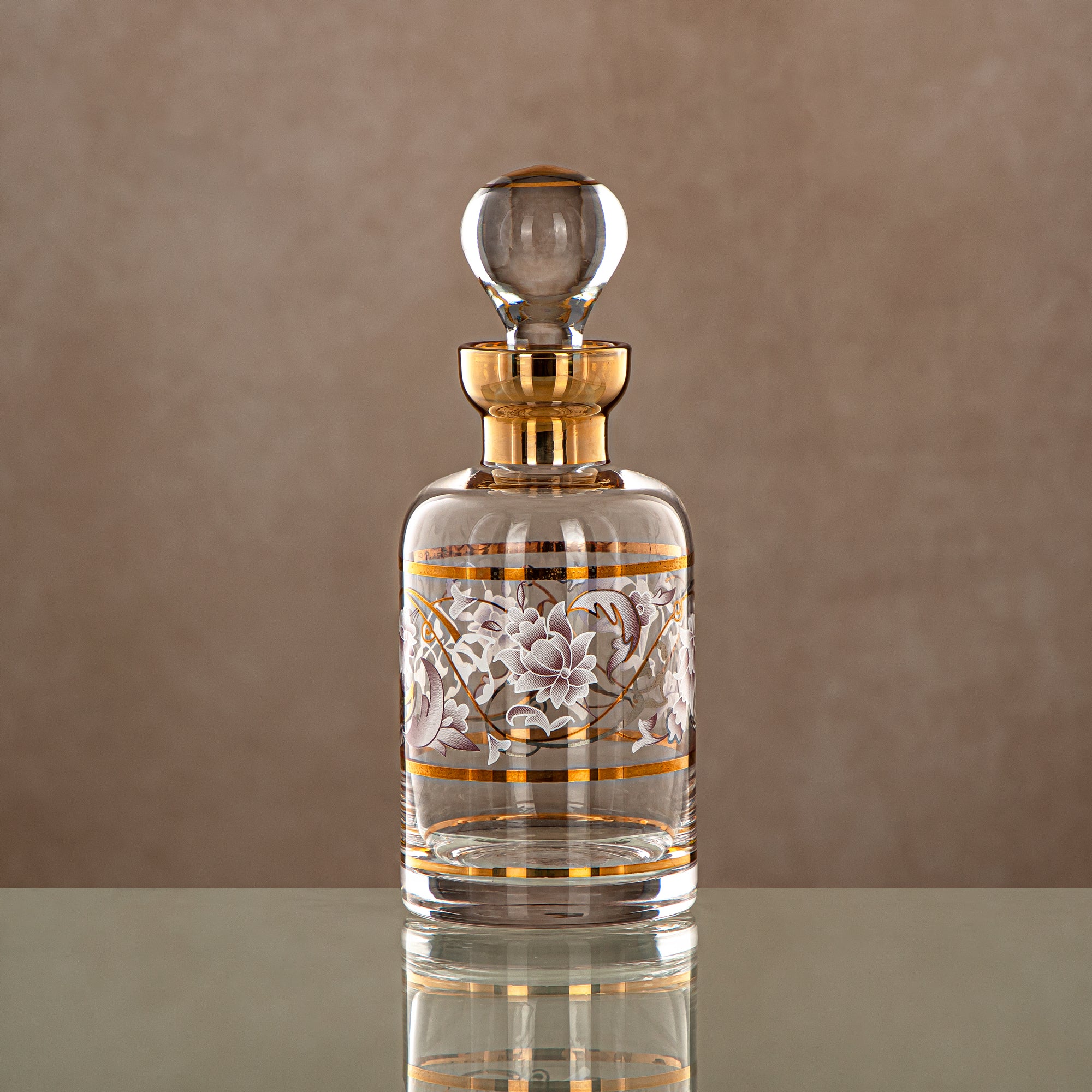 زجاجة عطر المرجان 29 تولا، زجاج، نقش شفاف وذهبي (0863P-ZQDL) - زجاجة دهن عود