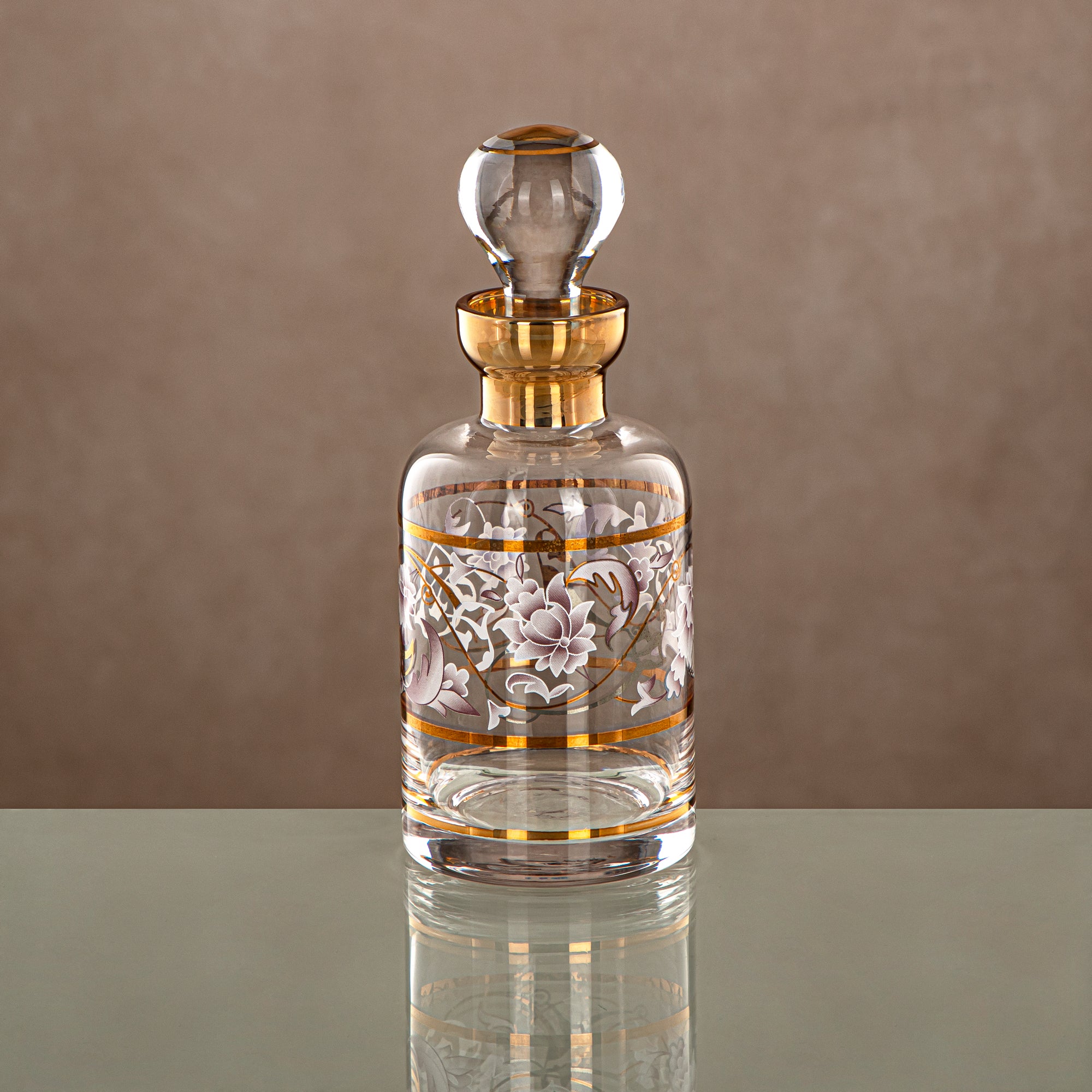 زجاجة عطر المرجان 29 تولا، زجاج، نقش شفاف وذهبي (0863P-ZQDL) - زجاجة دهن عود