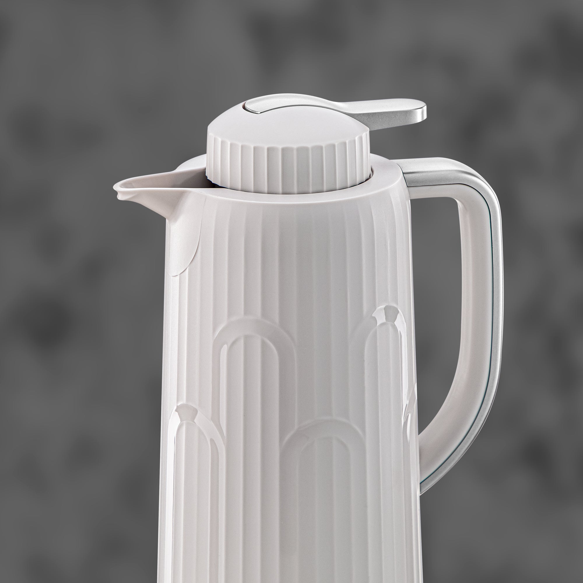 Almarjan Vacuum Flask Set 1L + 1L White & Silver