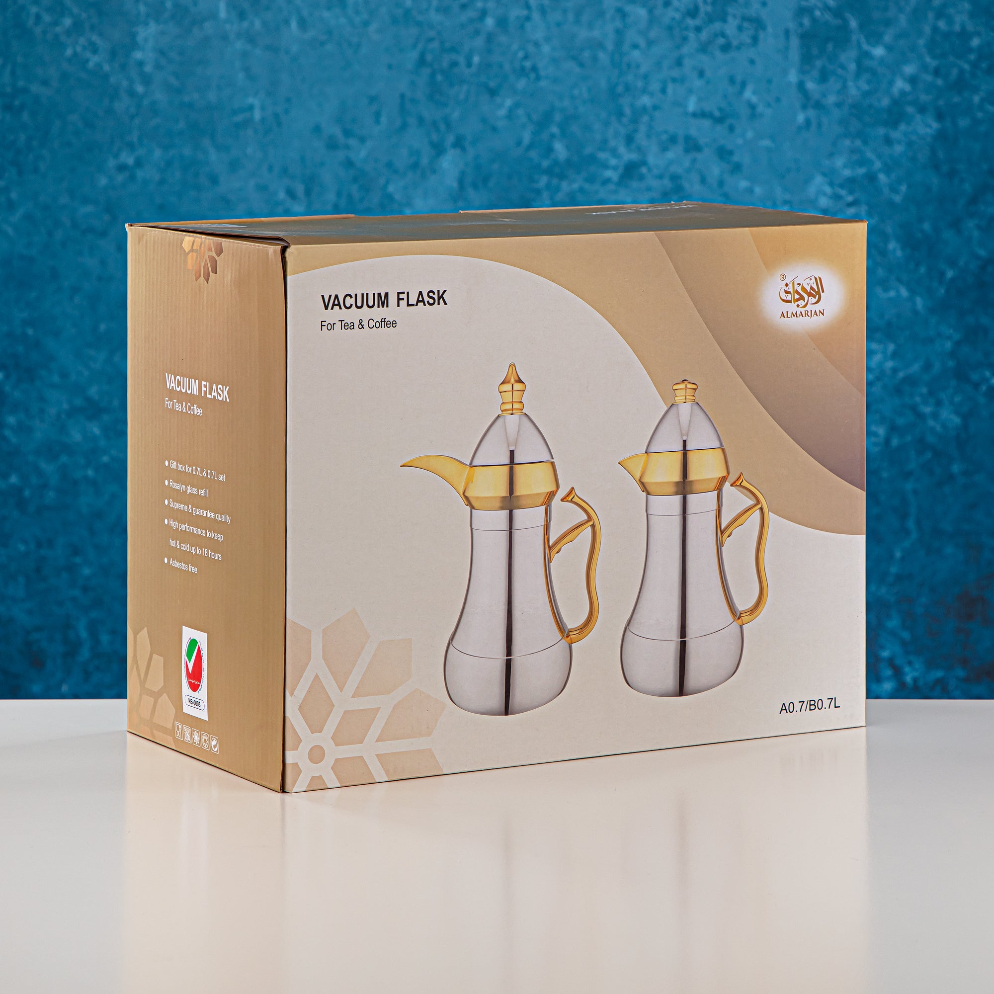 المرجان طقم ترامس</i> قطعتين ابيض وفضي - AMJ-070/B070Q330YZC