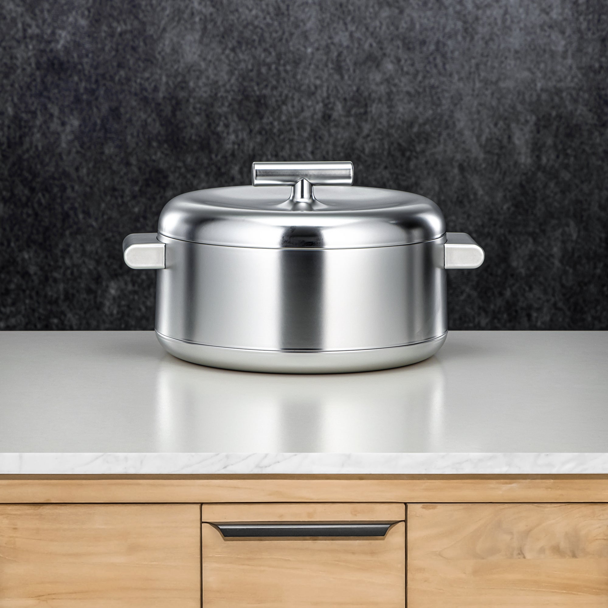 Almarjan Hot Pot Set ABS 1L, 2.5L, 3L Matt silver (EL-100/250/300 ALLMC)