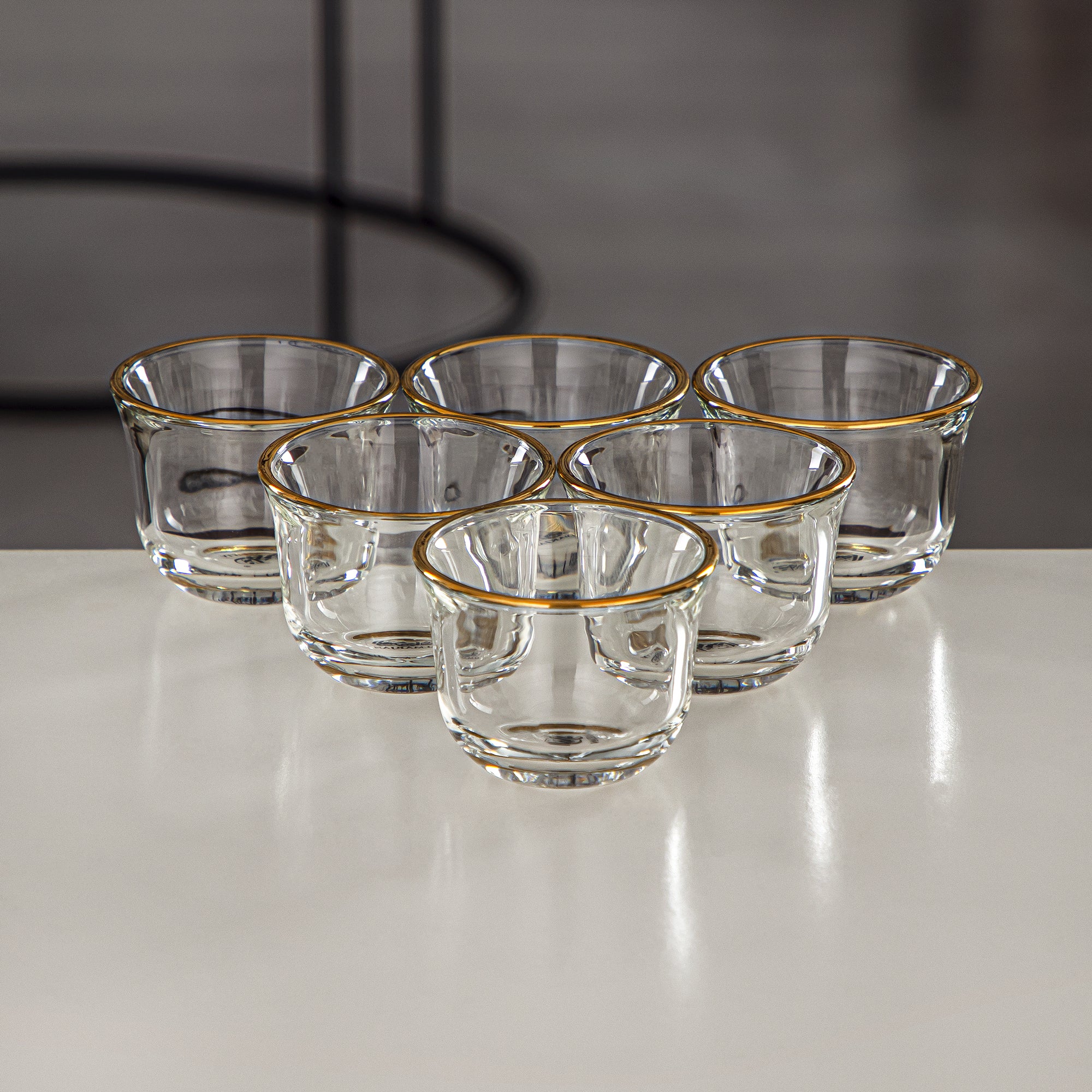 Almarjan Vacuum Flask Set 21 Pieces, Push Button, 0.7L + 1L, Matt Silver, Gold & Transparent (FG810-21 MC/G) - Elegant Vacuum Flask Sets